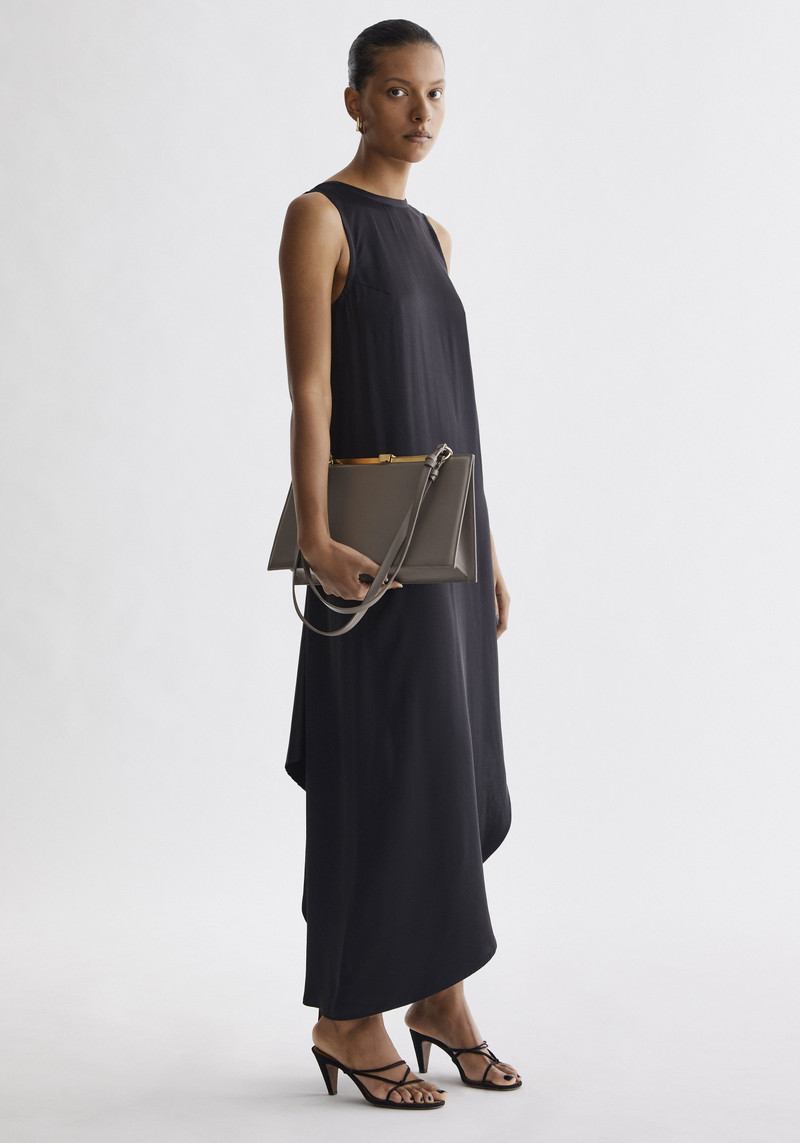 GLAZE Asymmetric satin maxi dress 4
