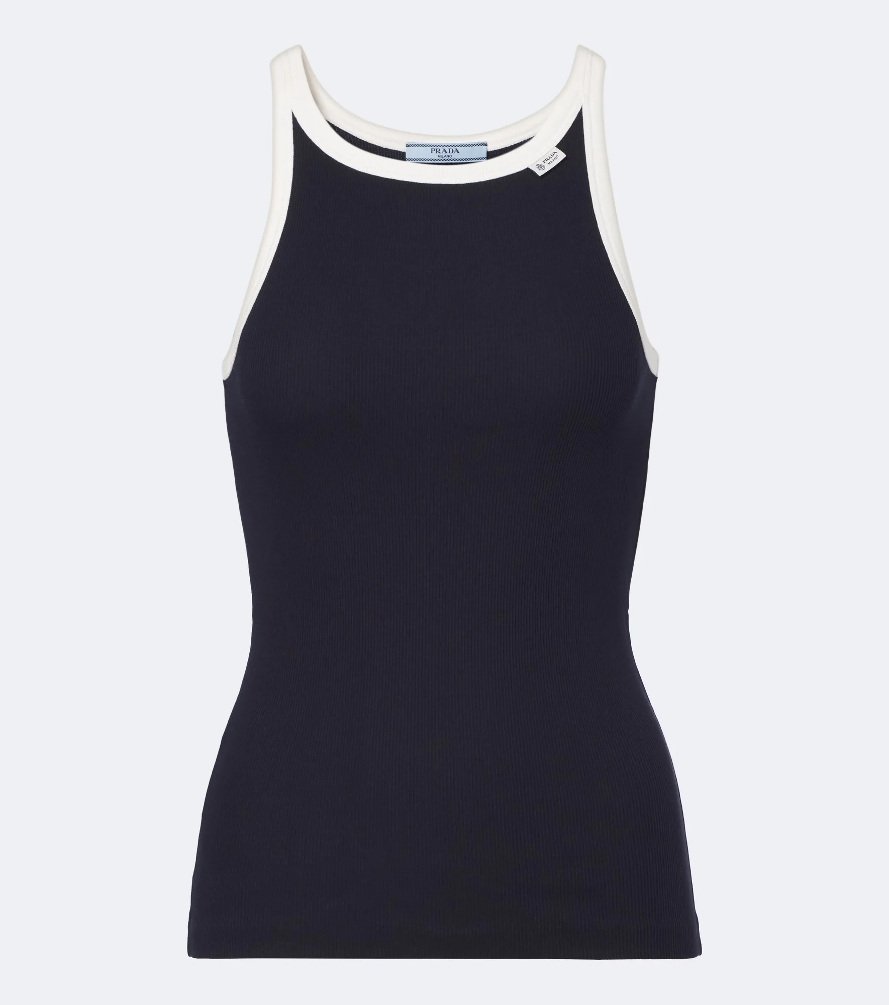 Ribbed-knit cotton tank top - 1