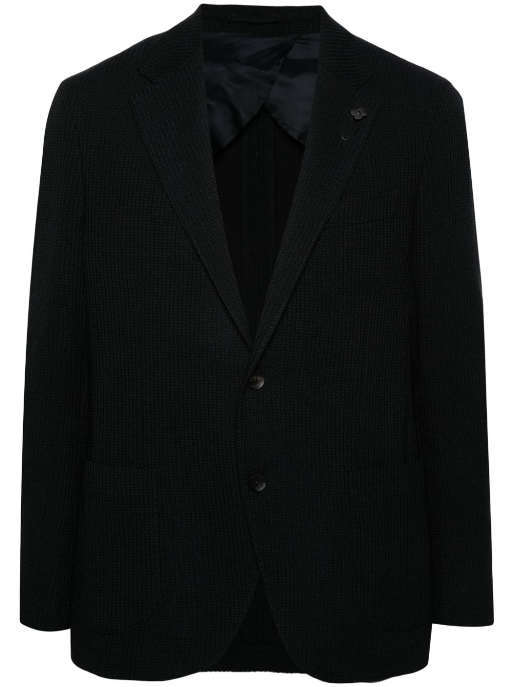 single-breasted textured blazer - 1