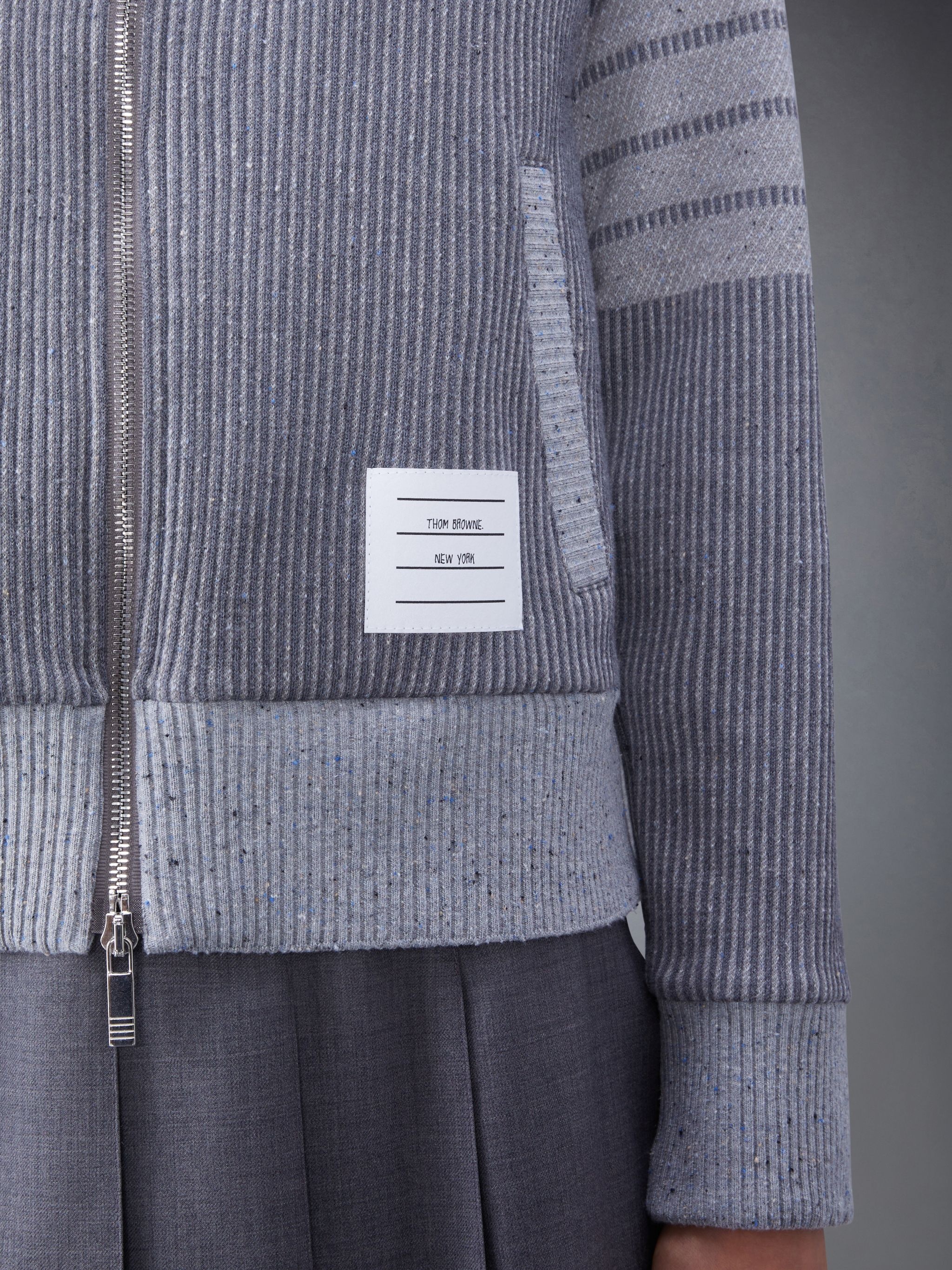 4-Bar funnel-neck zip-up jacket - 4