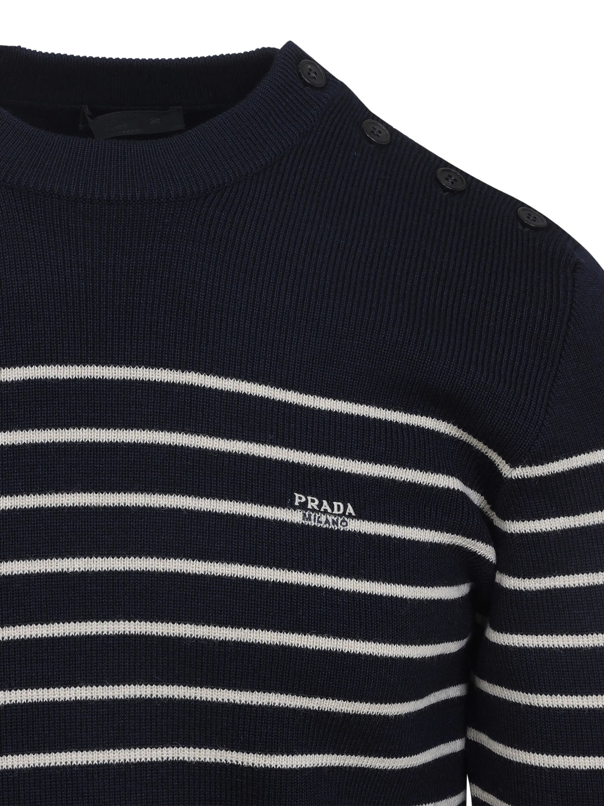 Prada Striped Embroidered-logo Sweater - 3
