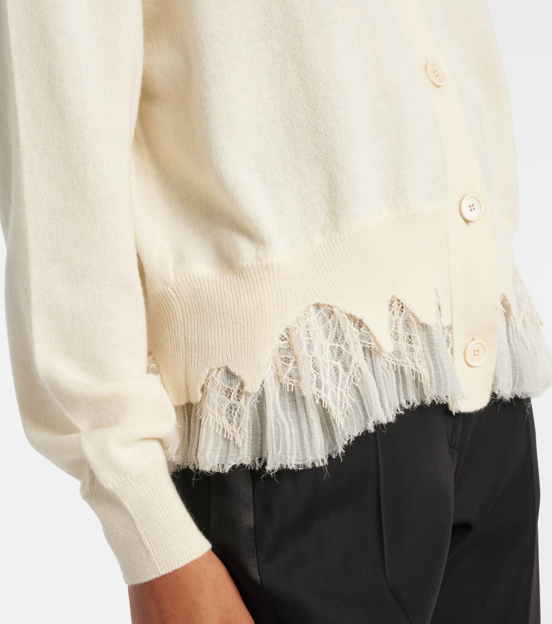 Deconstructed wool and cashmere cardigan - 5