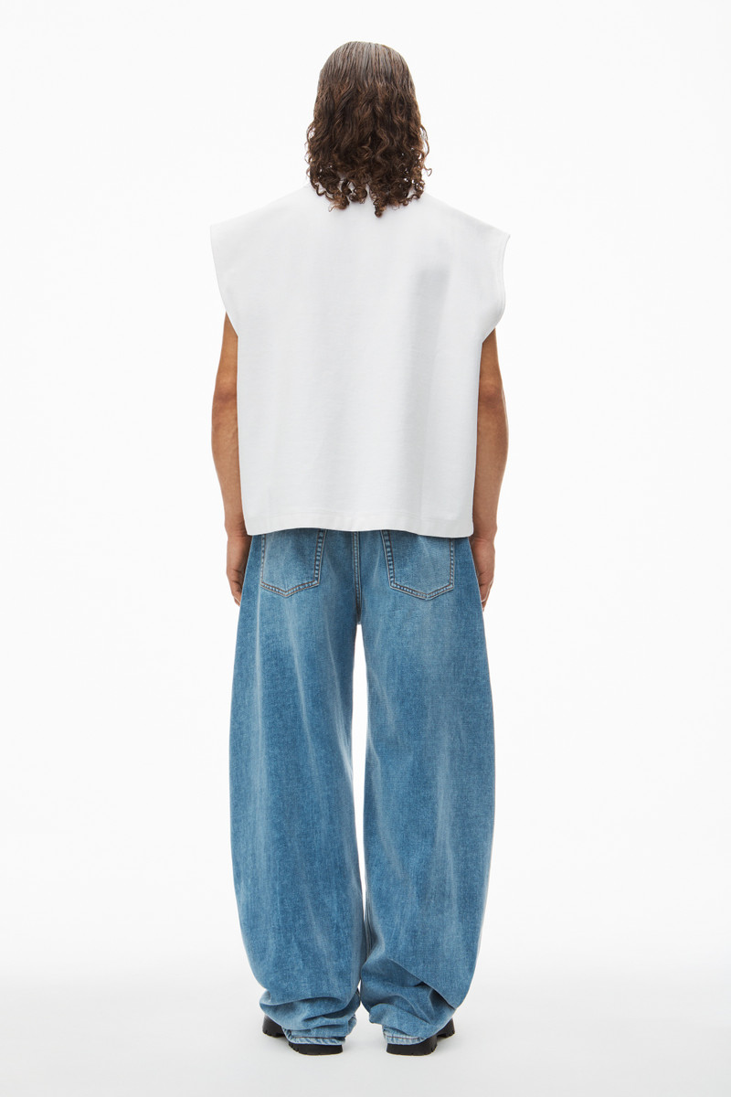 puffed logo muscle tank top in cotton 4