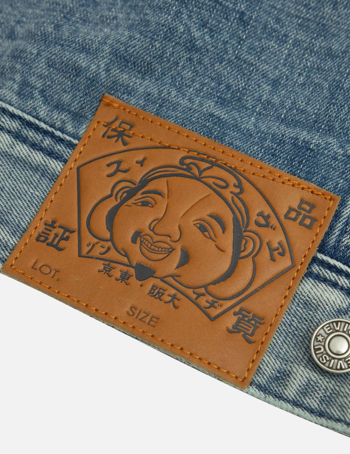 SEAGULL AND LOGO EMBOSSED PRINT LOOSE FIT DENIM JACKET - 9