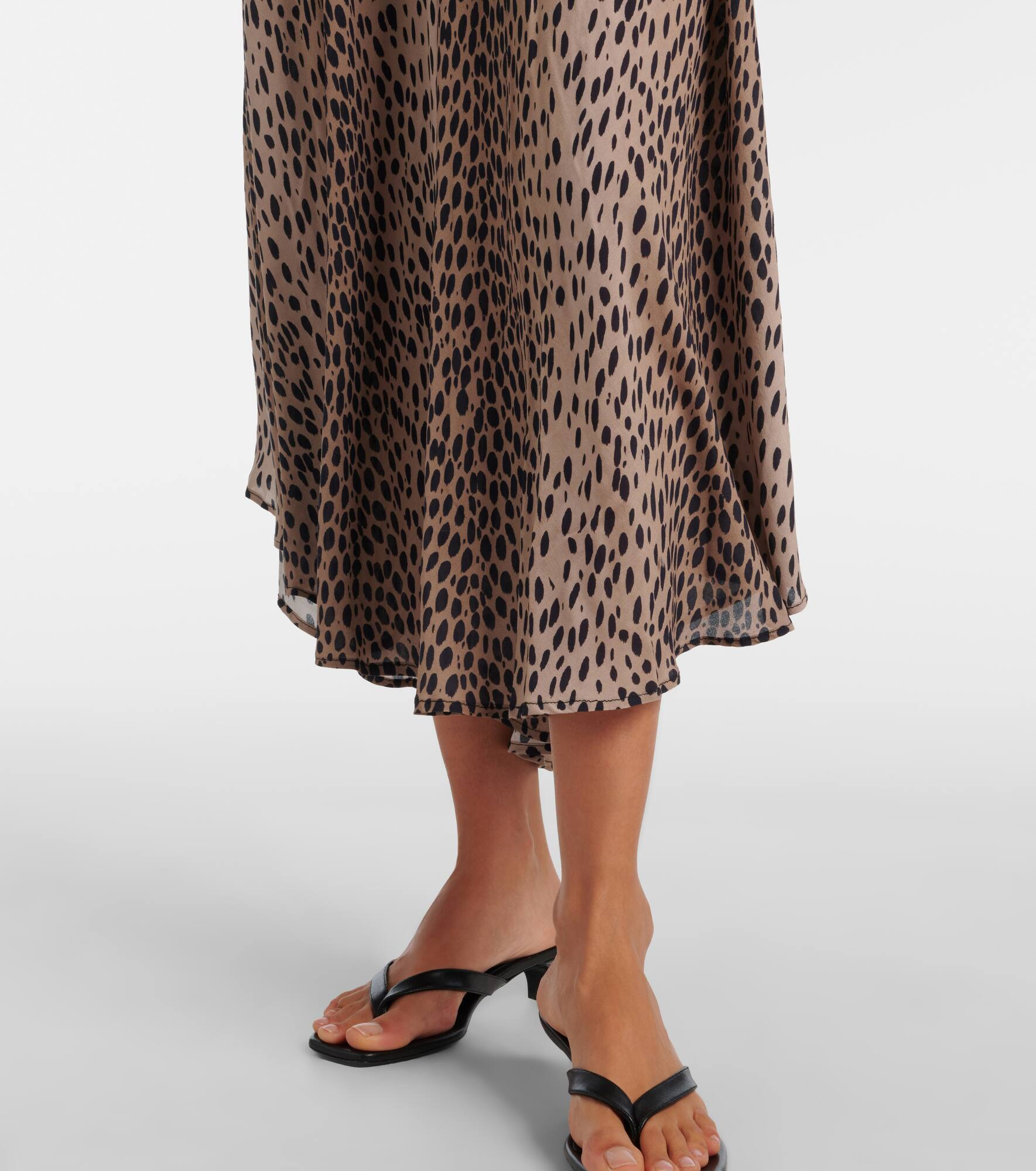Amina printed crêpe de chine midi dress - 5