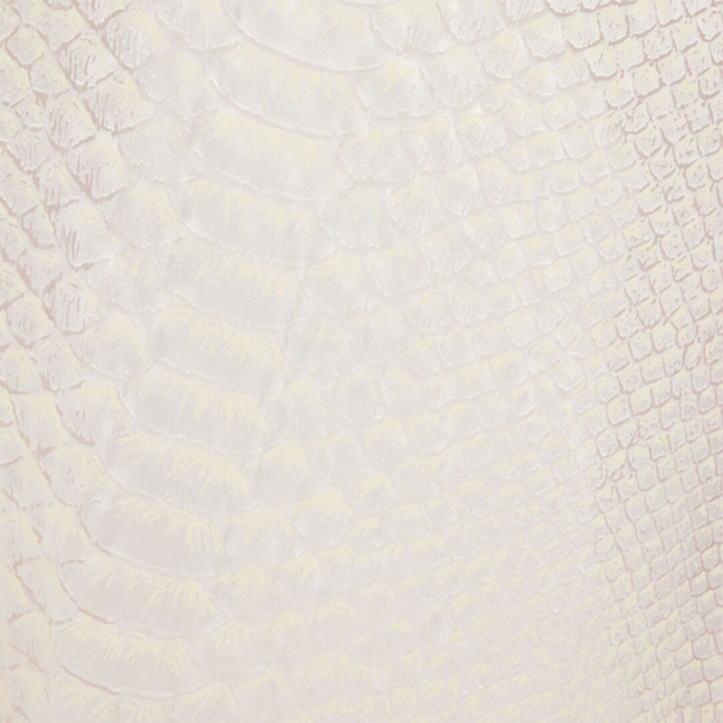 White One-Shoulder Dress with Scale Print 5