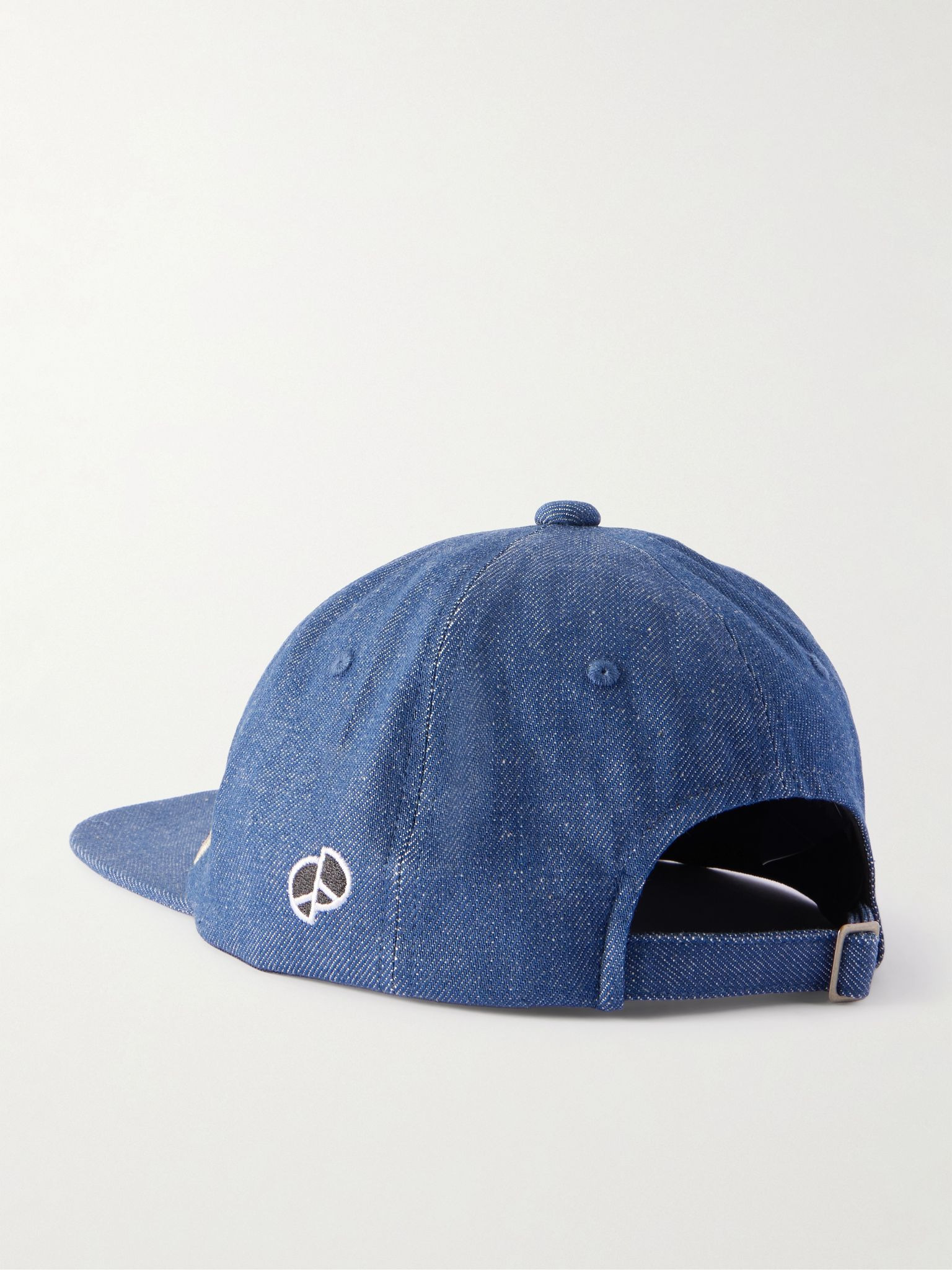 Logo-Embroidered Cotton-Twill Baseball Cap Blue - 3