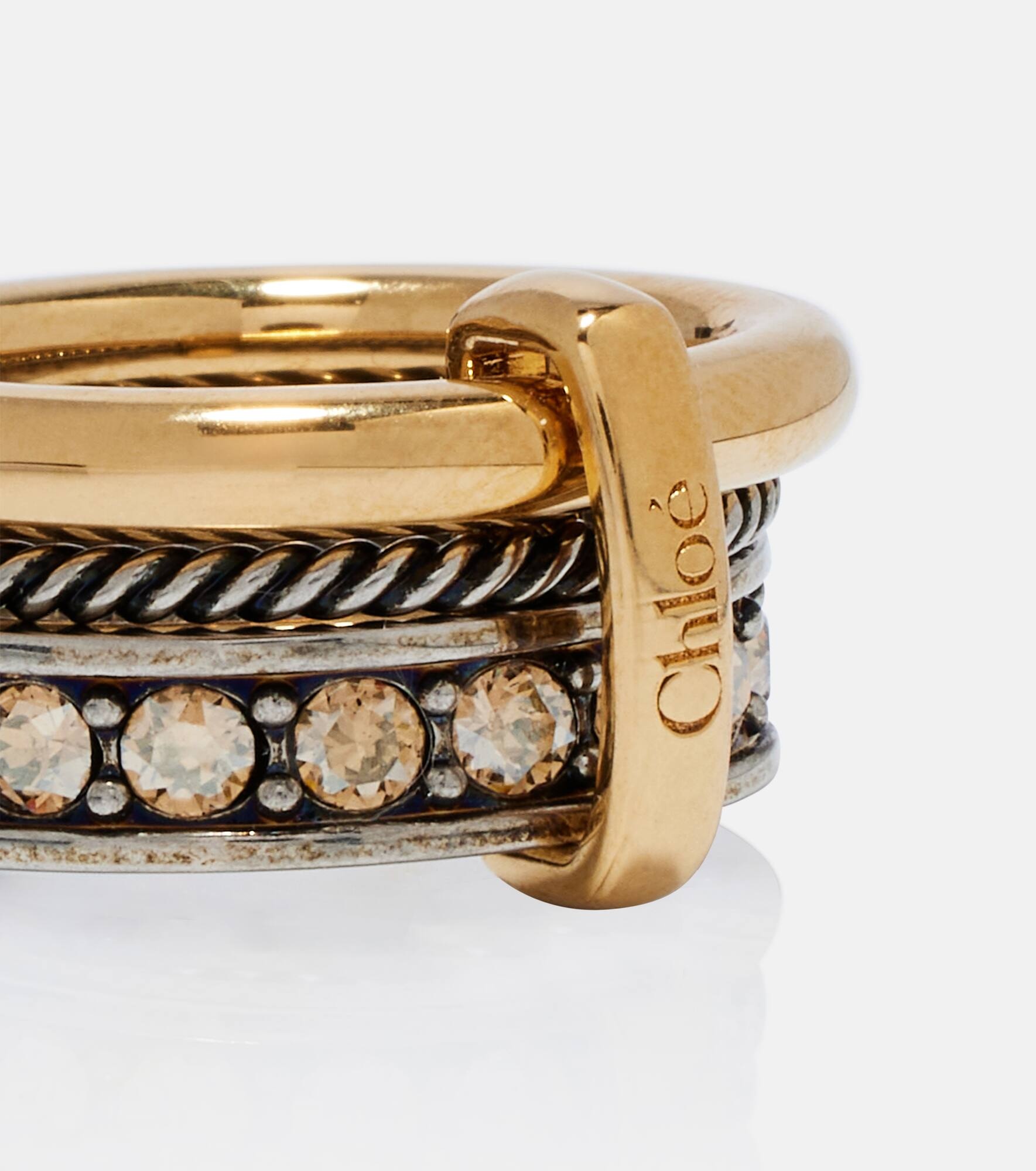 Embellished logo ring - 2