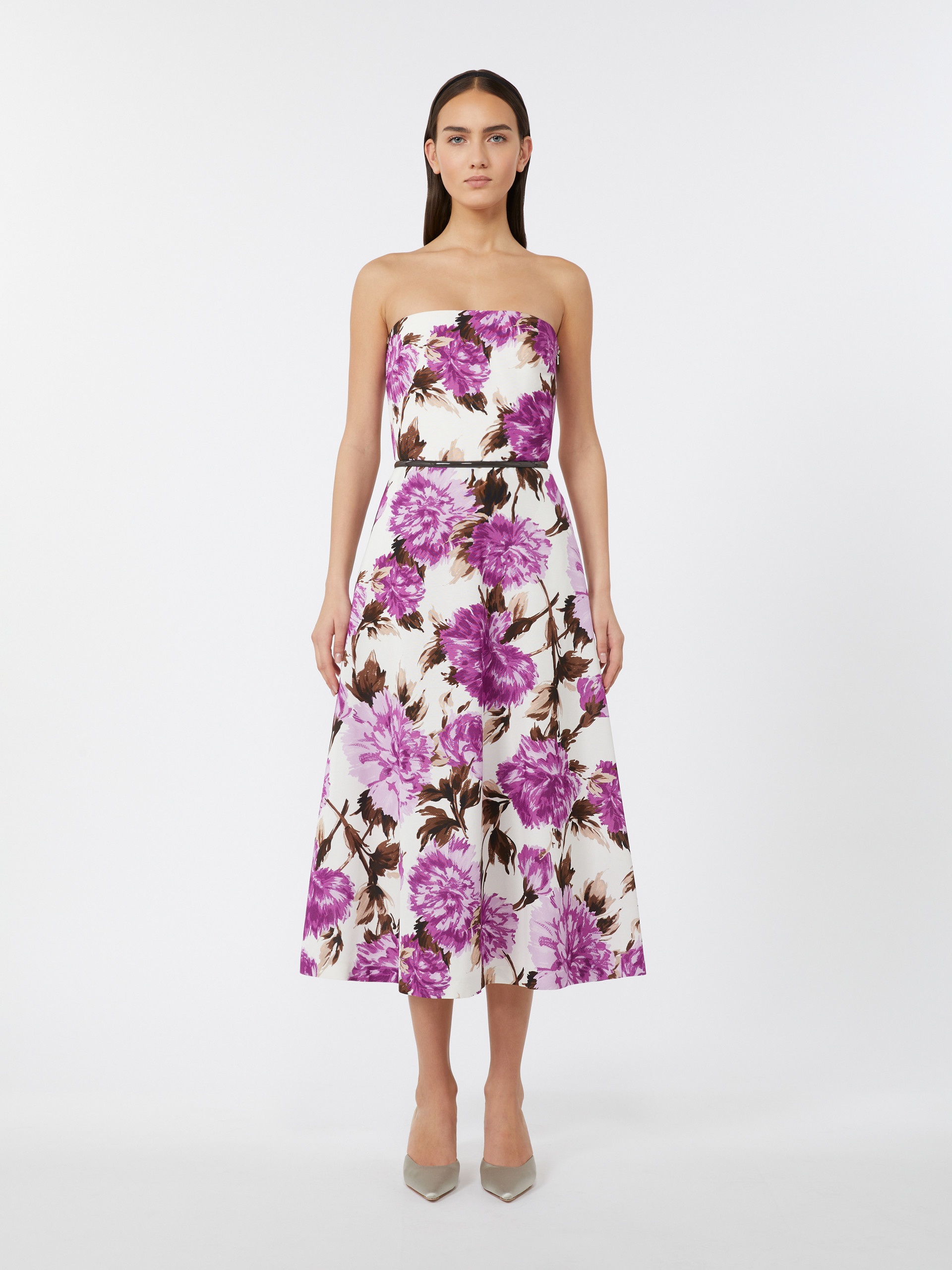 EGIZI Printed faille bustier dress - 3