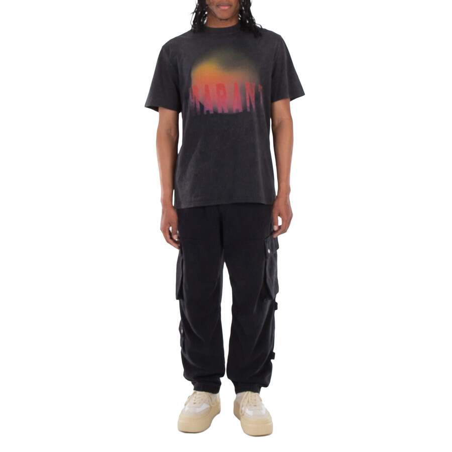 Isabel Marant Men's Black Logo-Patch Cargo Jeans - 4