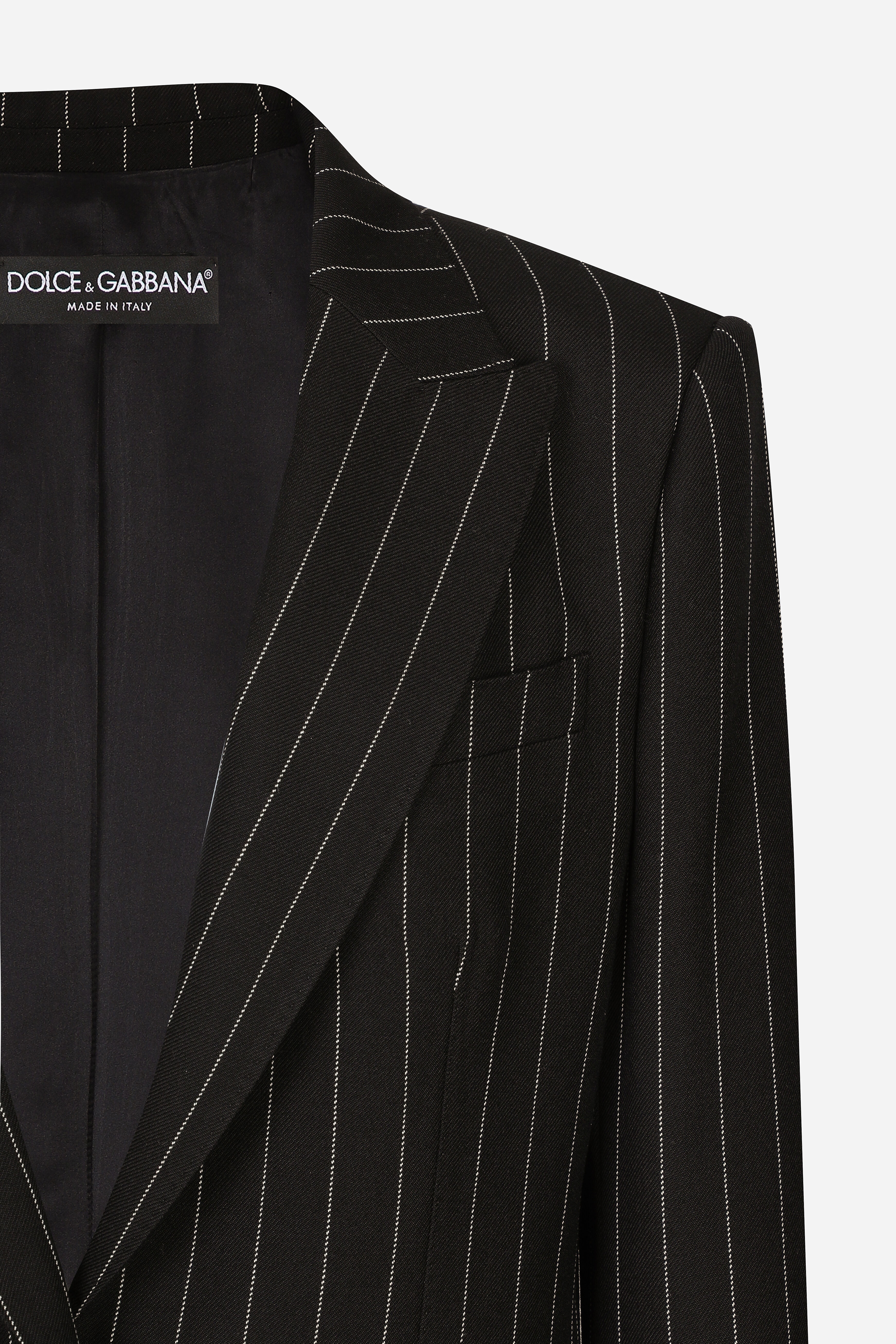 Single-breasted pinstripe wool jacket - 3