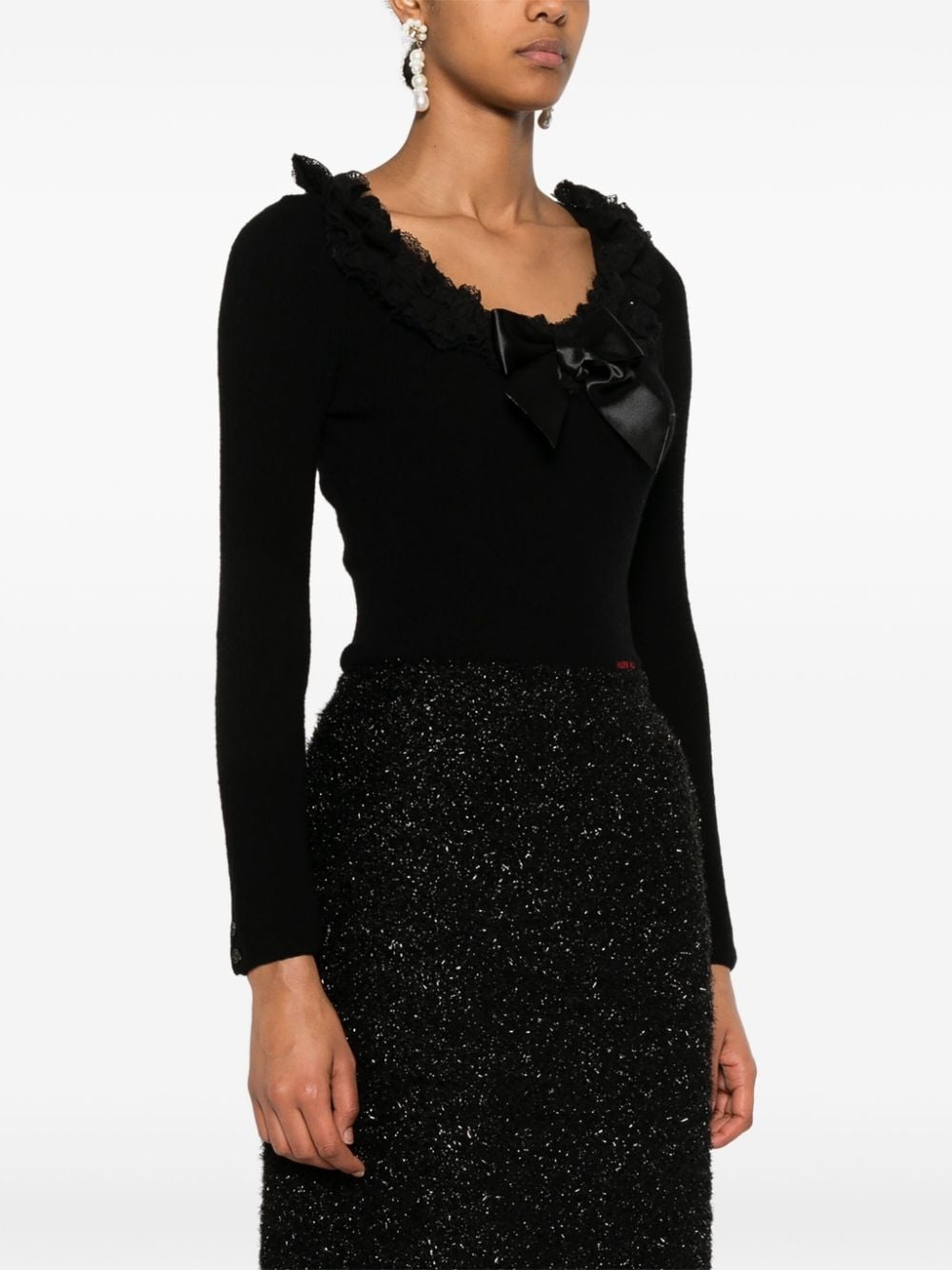 embellished-neckline bodysuit - 3