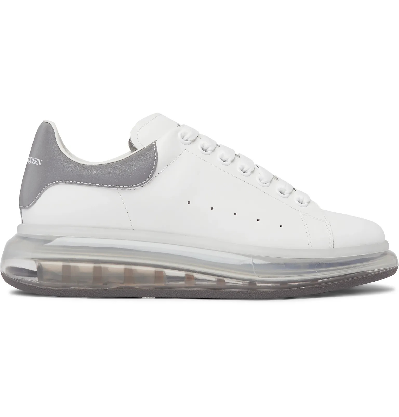 Exaggerated-Sole Reflective-Trimmed Leather Sneakers - 1