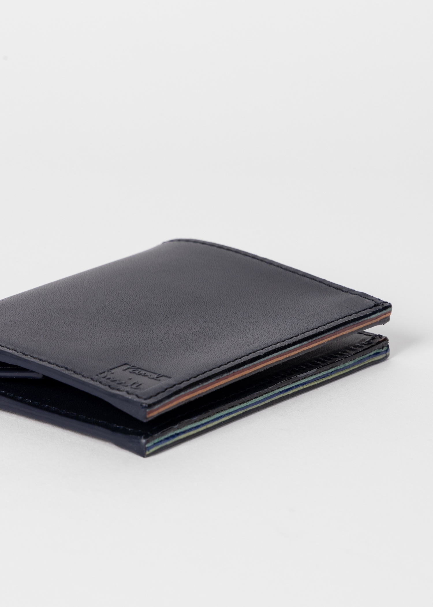 Dark Navy Leather Billfold And Coin Wallet 5
