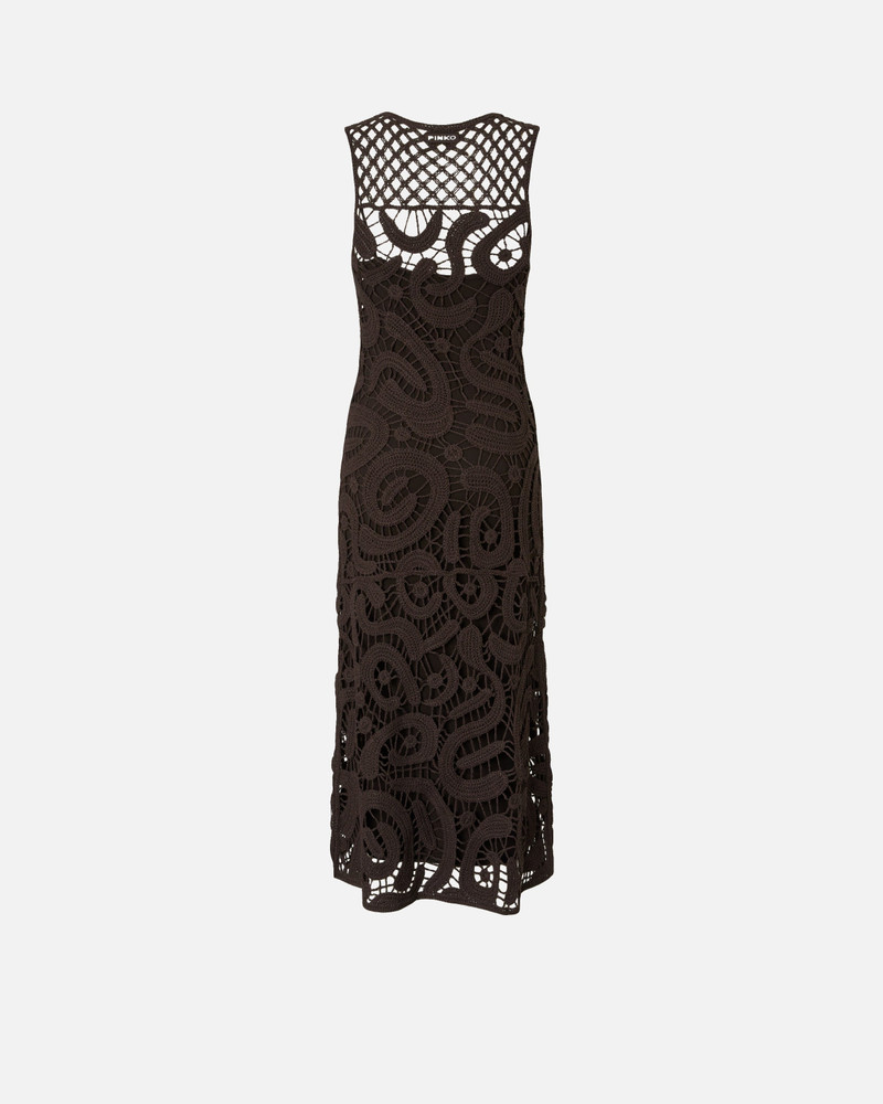 PINKO SLEEVELESS MIDI DRESS IN GEOMETRIC CROCHET outlook