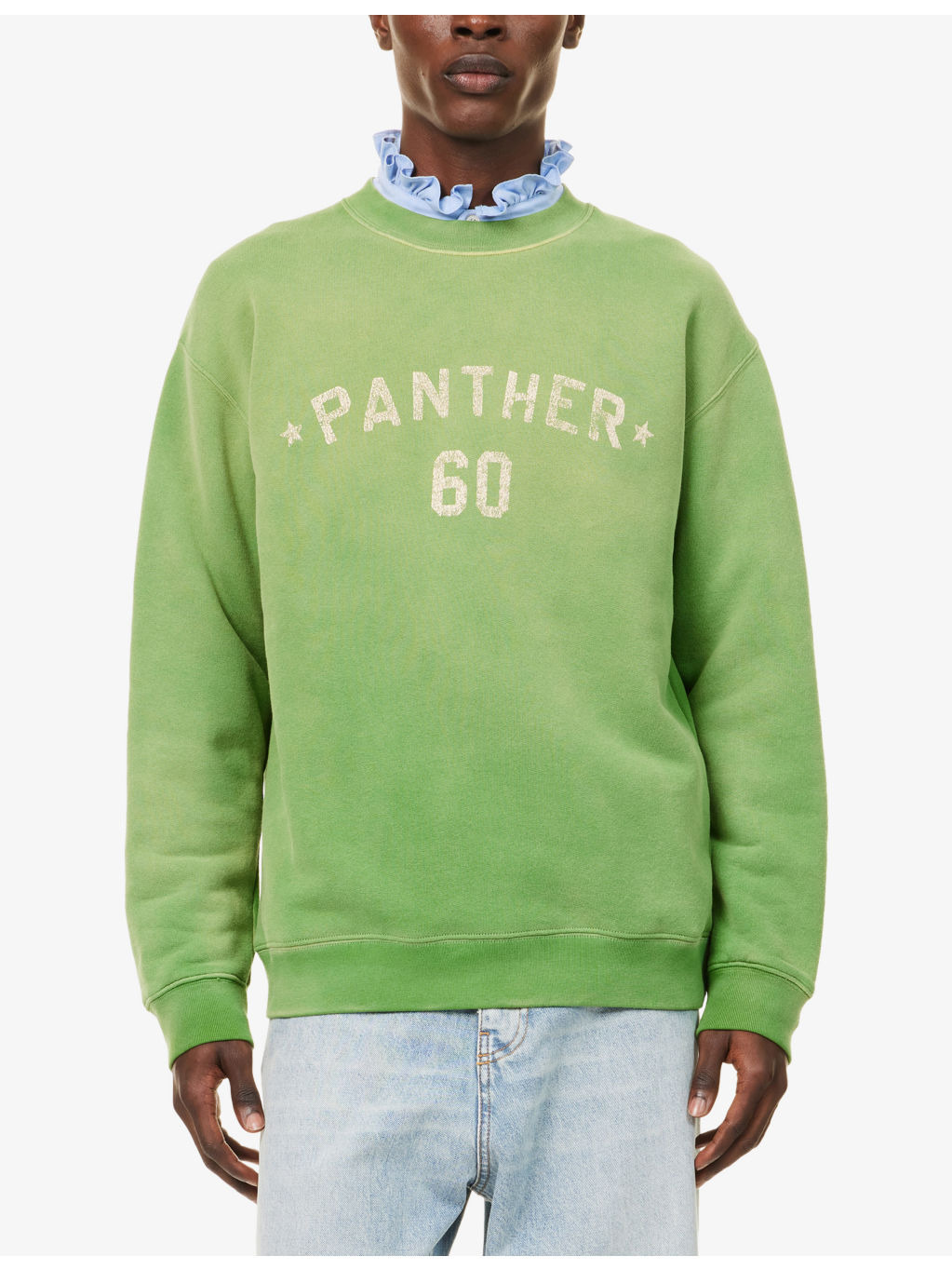 Chez-Valentino-Patch Crewneck Cotton-Jersey Sweatshirt - 3