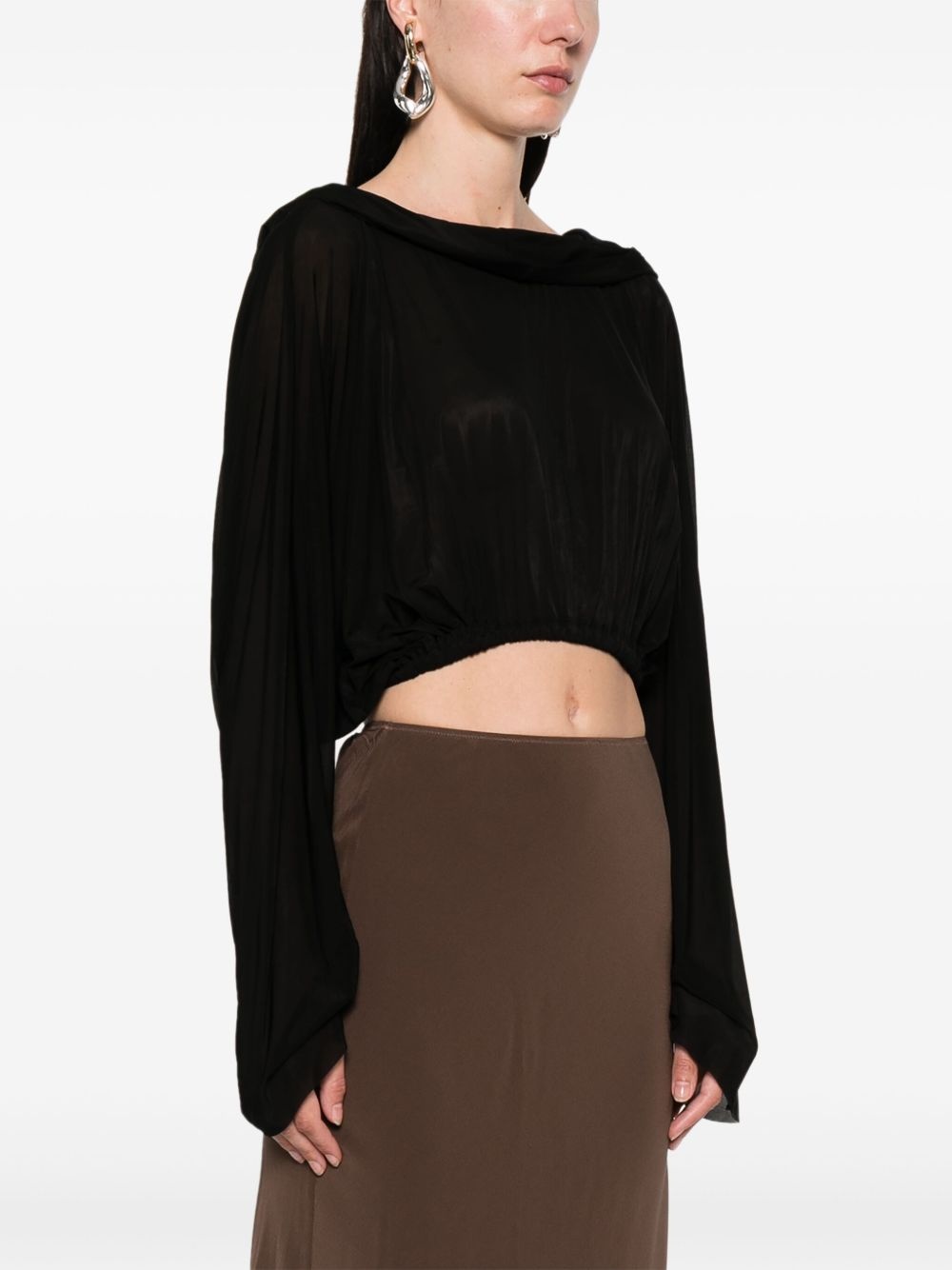 cropped hooded blouse - 3