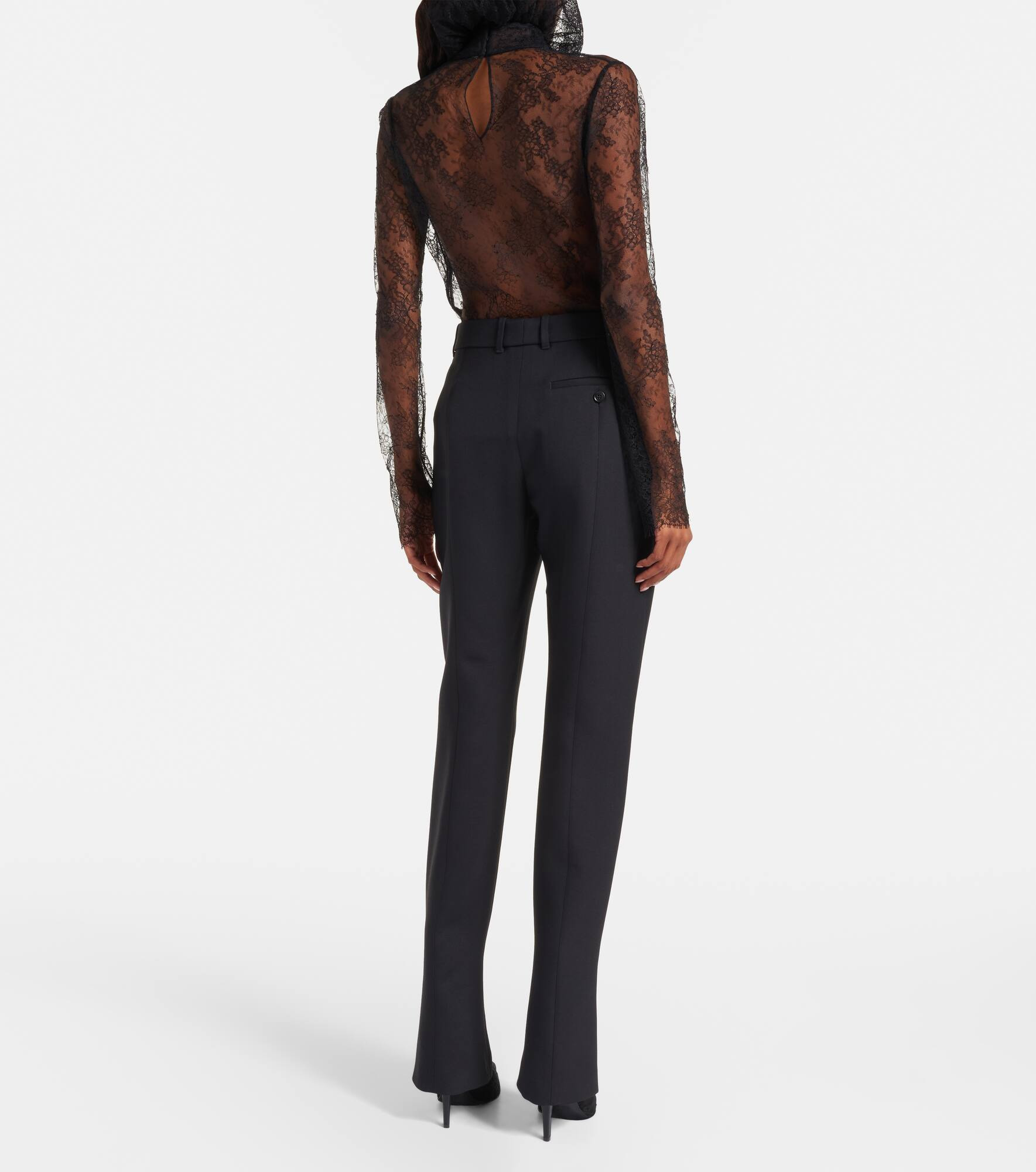 Wool and silk-blend straight pants - 3