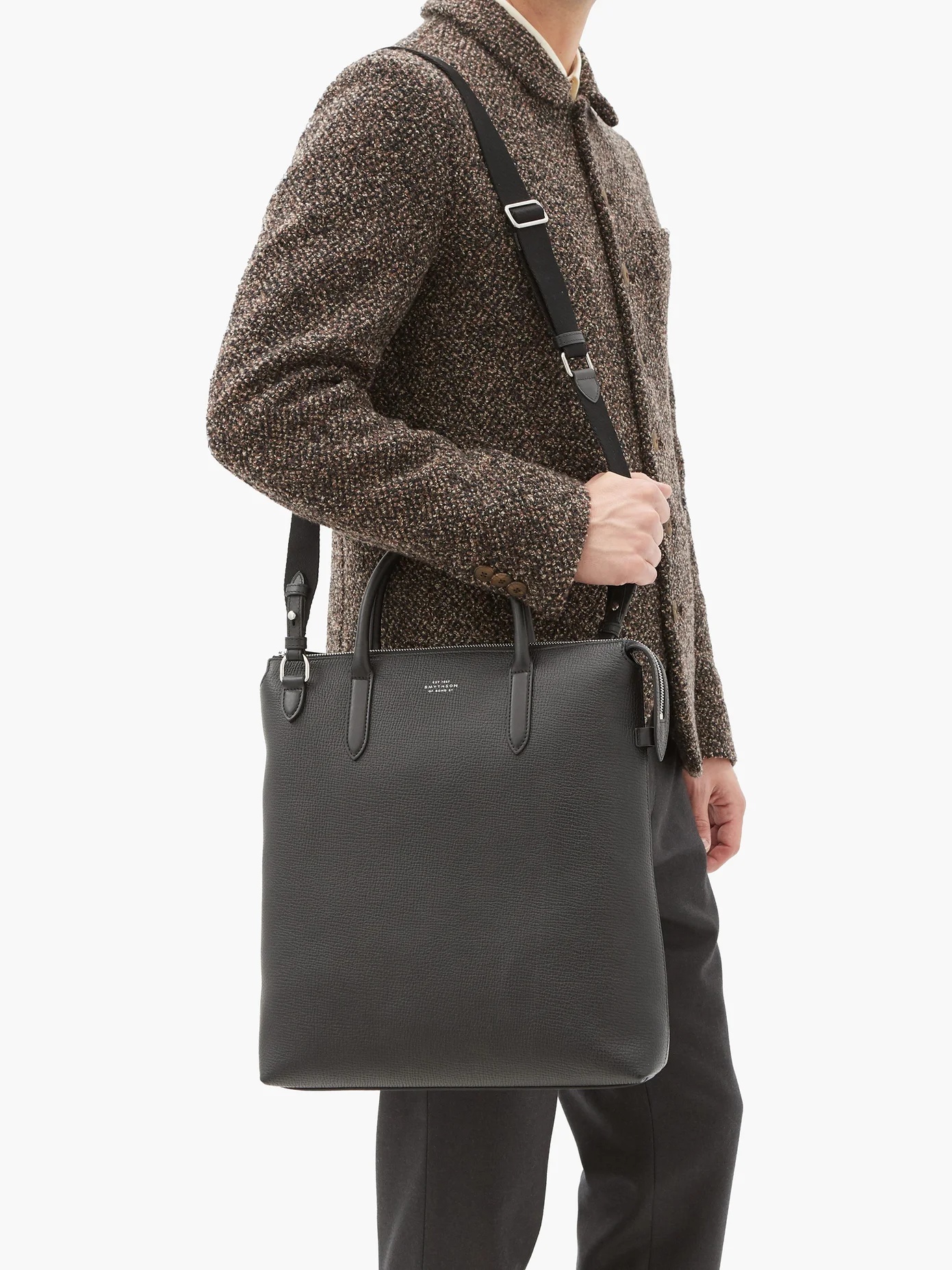 Ludlow grained-leather tote bag - 3