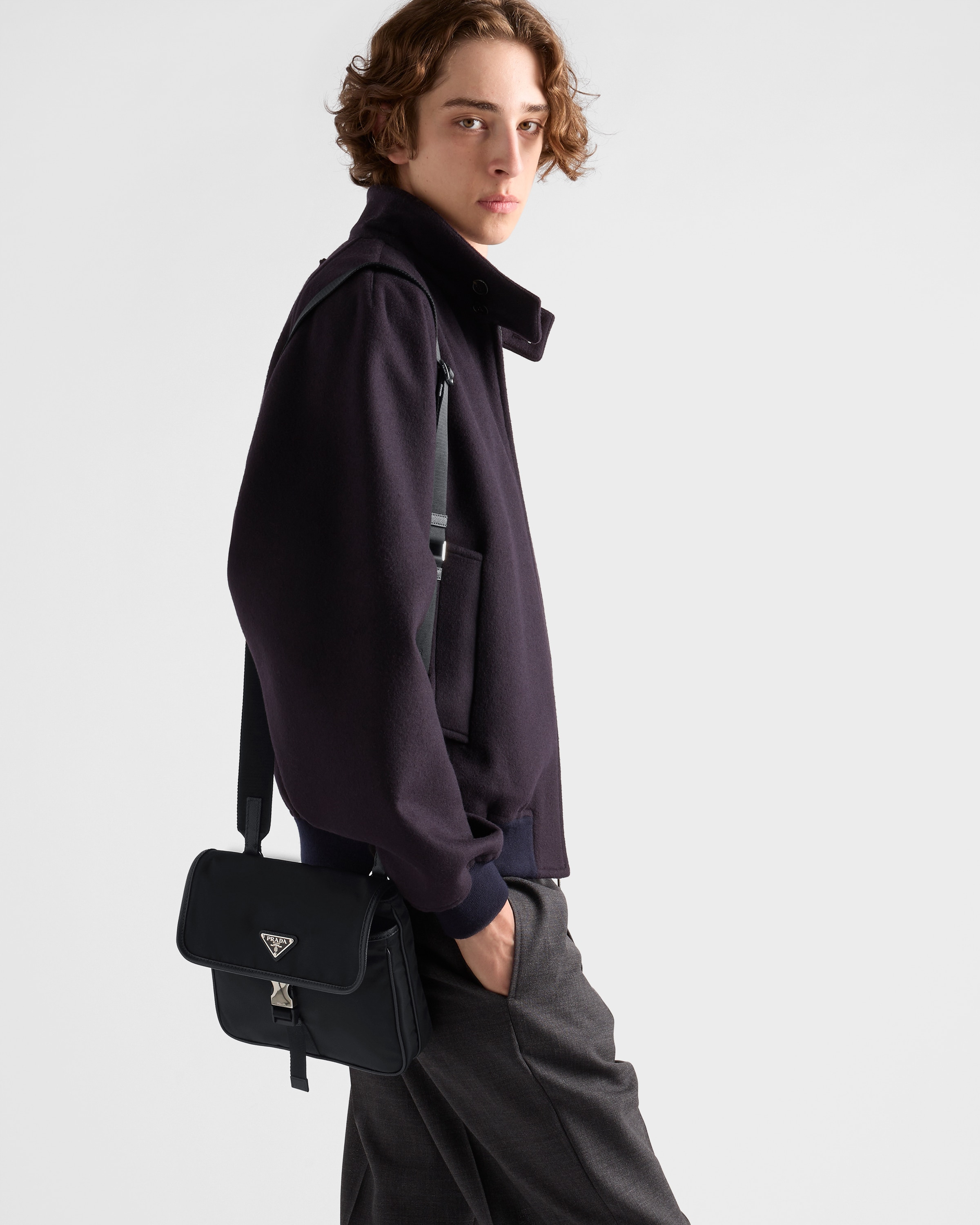 Re-Nylon and Saffiano leather shoulder bag - 2