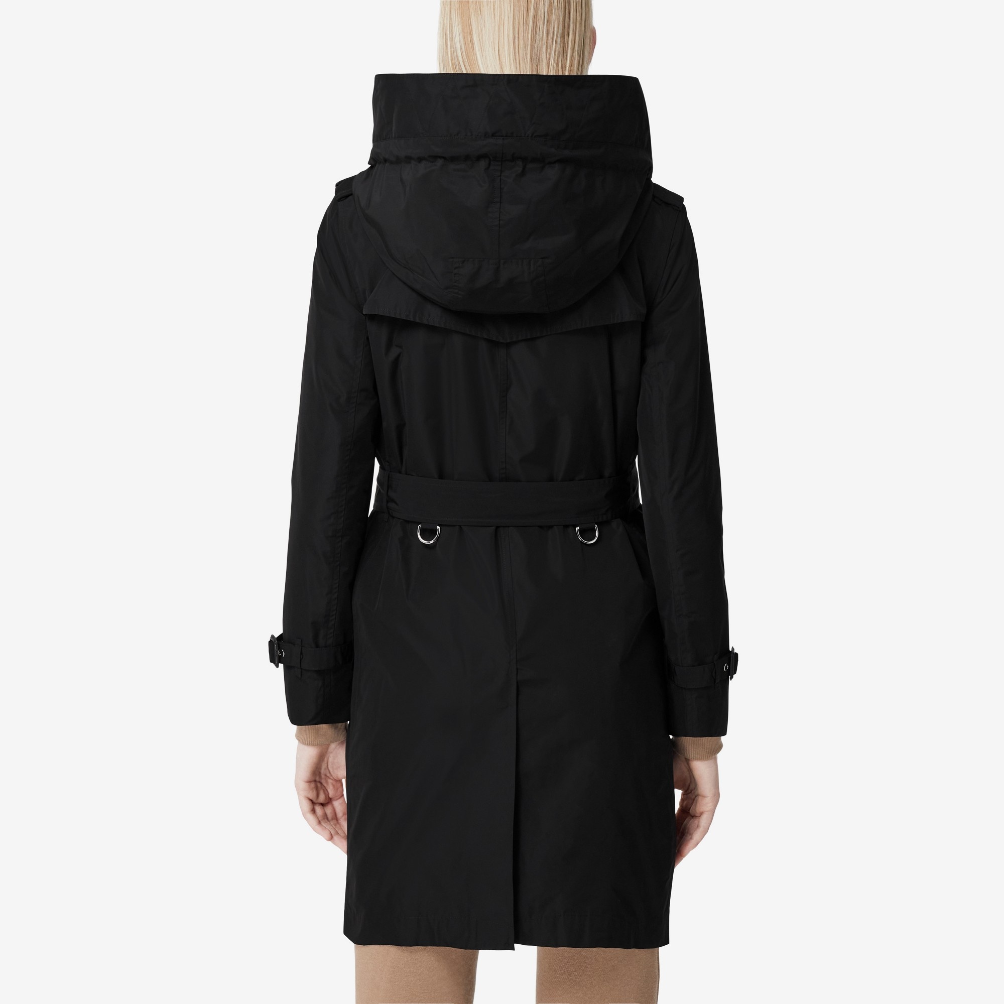Detachable Hood Taffeta Kensington Trench Coat - 3