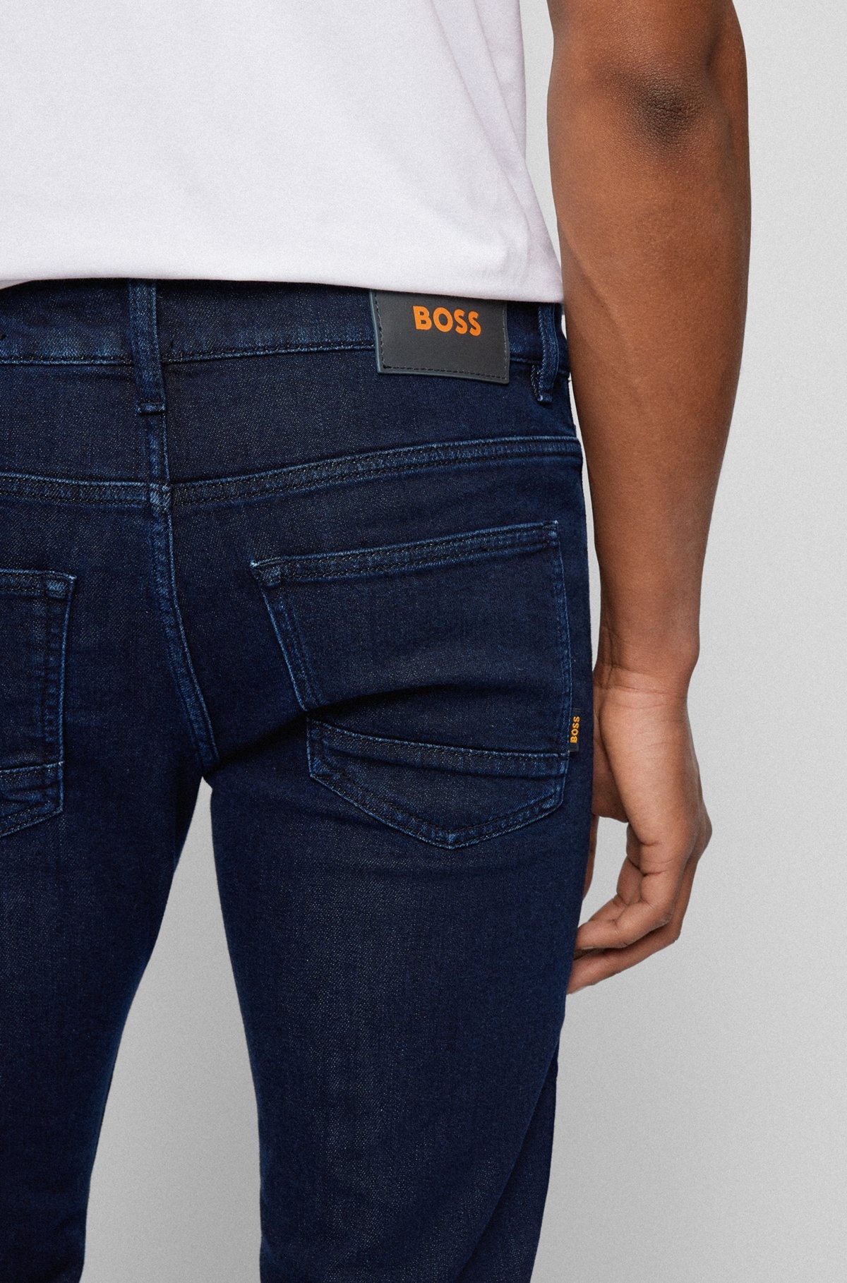 SLIM-FIT JEANS IN BLUE COMFORT-STRETCH DENIM - 5