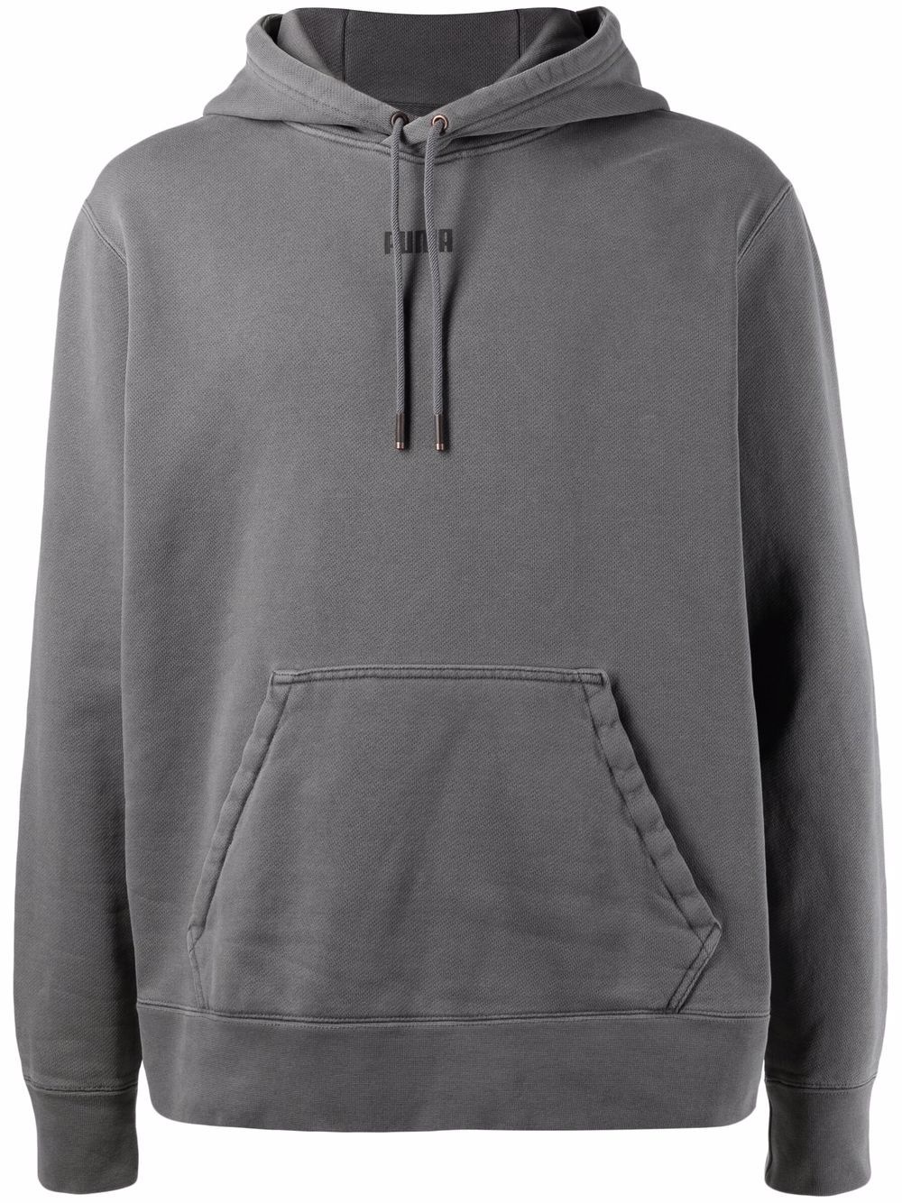 logo-print drawstring hoodie - 1