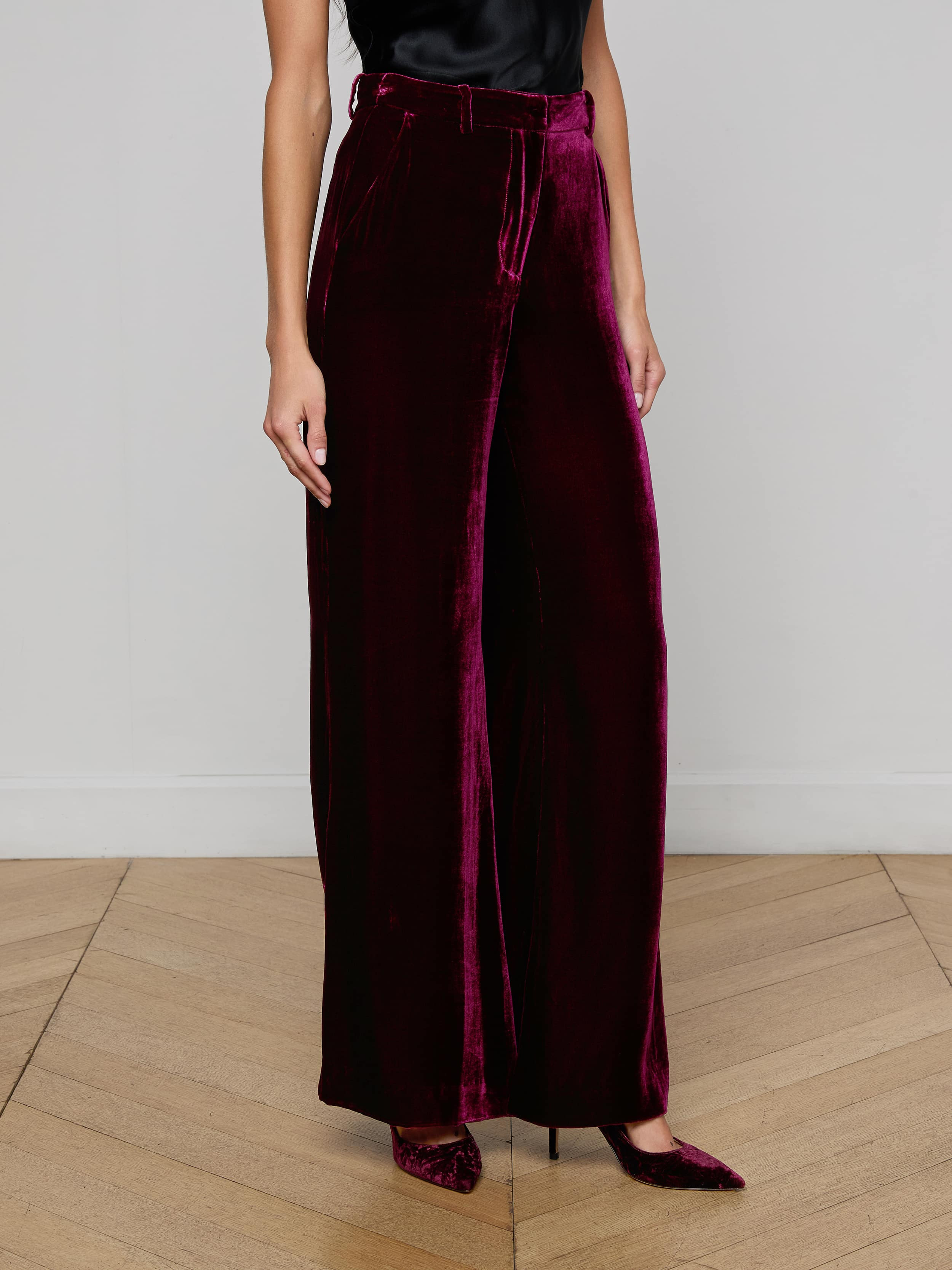 Pilar Velvet Wide-Leg Pant - 4