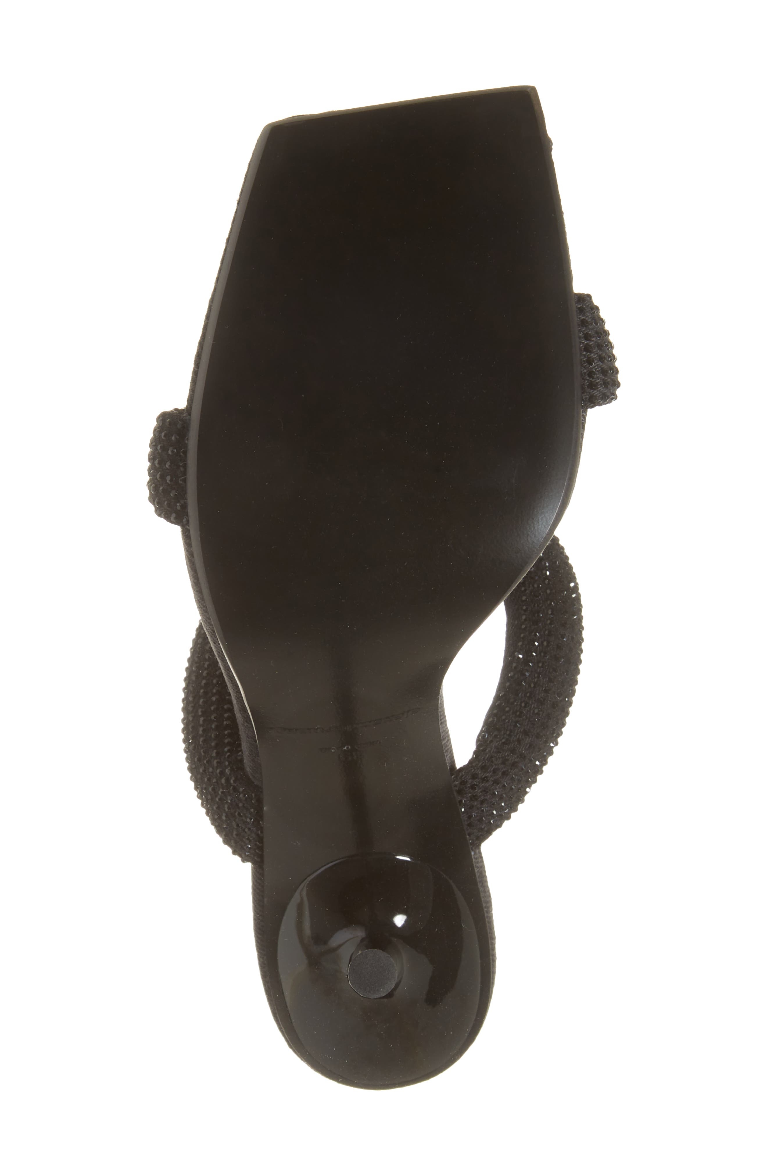 Alexander Wang Julie Tubular Crystal Embellished Slide Sandal in Washed Black at Nordstrom - 6