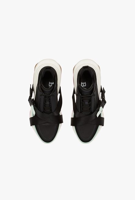 Black leather, suede and nylon B-Bold low-top sneakers with straps - 4
