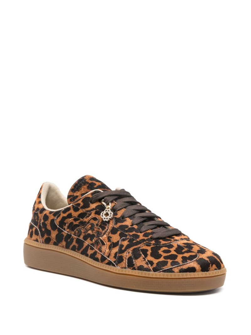 maje leopard-print leather sneakers outlook