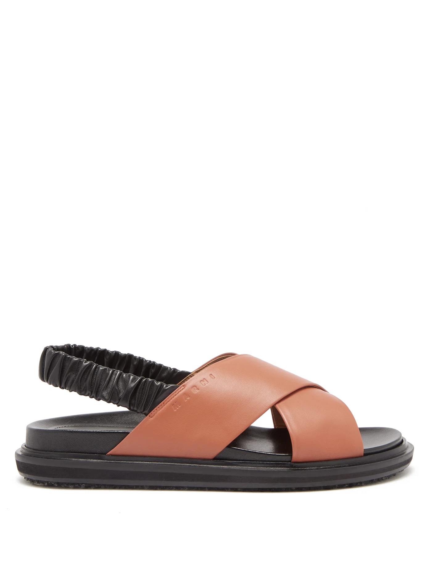 Bi-colour leather slingback sandals - 1