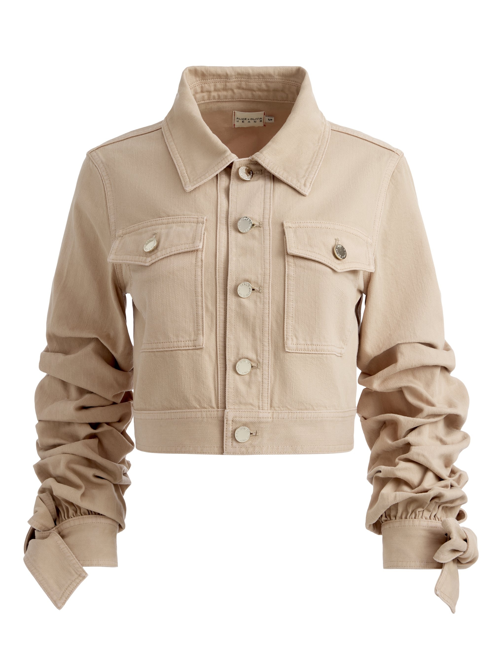 TIFF DENIM JACKET WITH BOW SLEEVE - 1