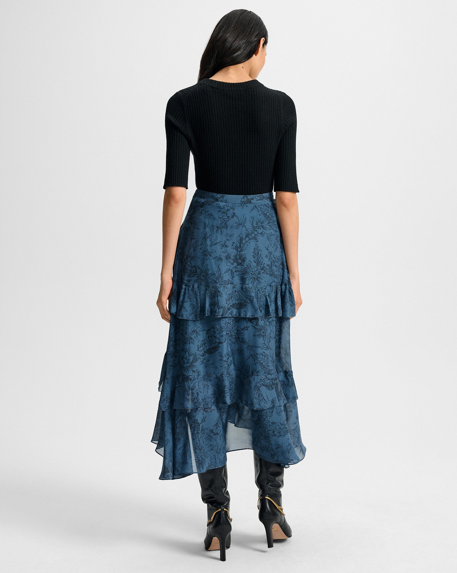 GRAEME SILK MIDI SKIRT - 5