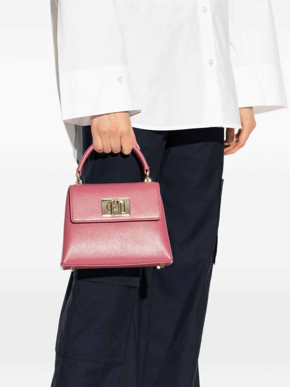top-handle lock tote bag - 2