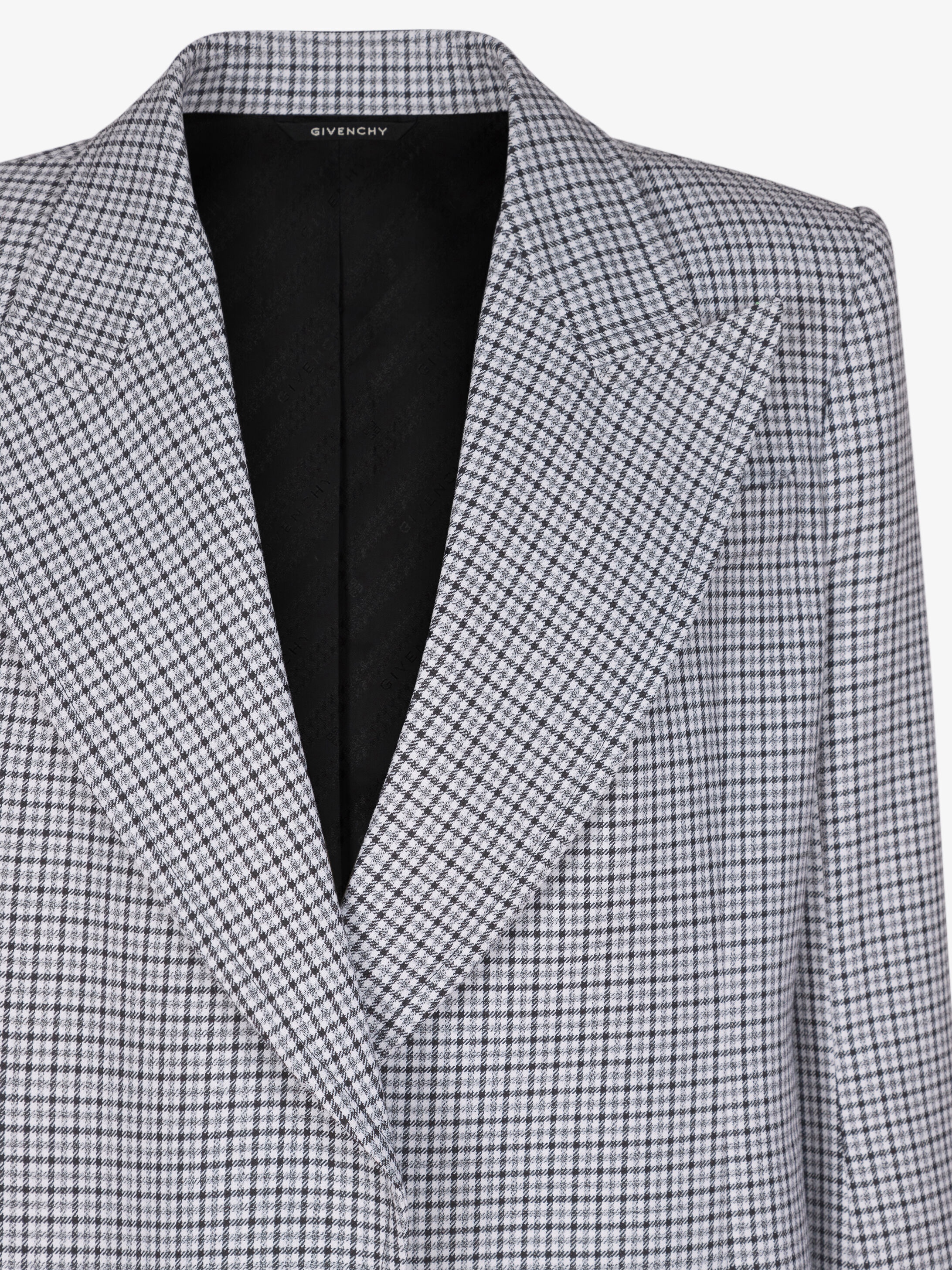 Double breasted jacket in houndstooth wool - 6