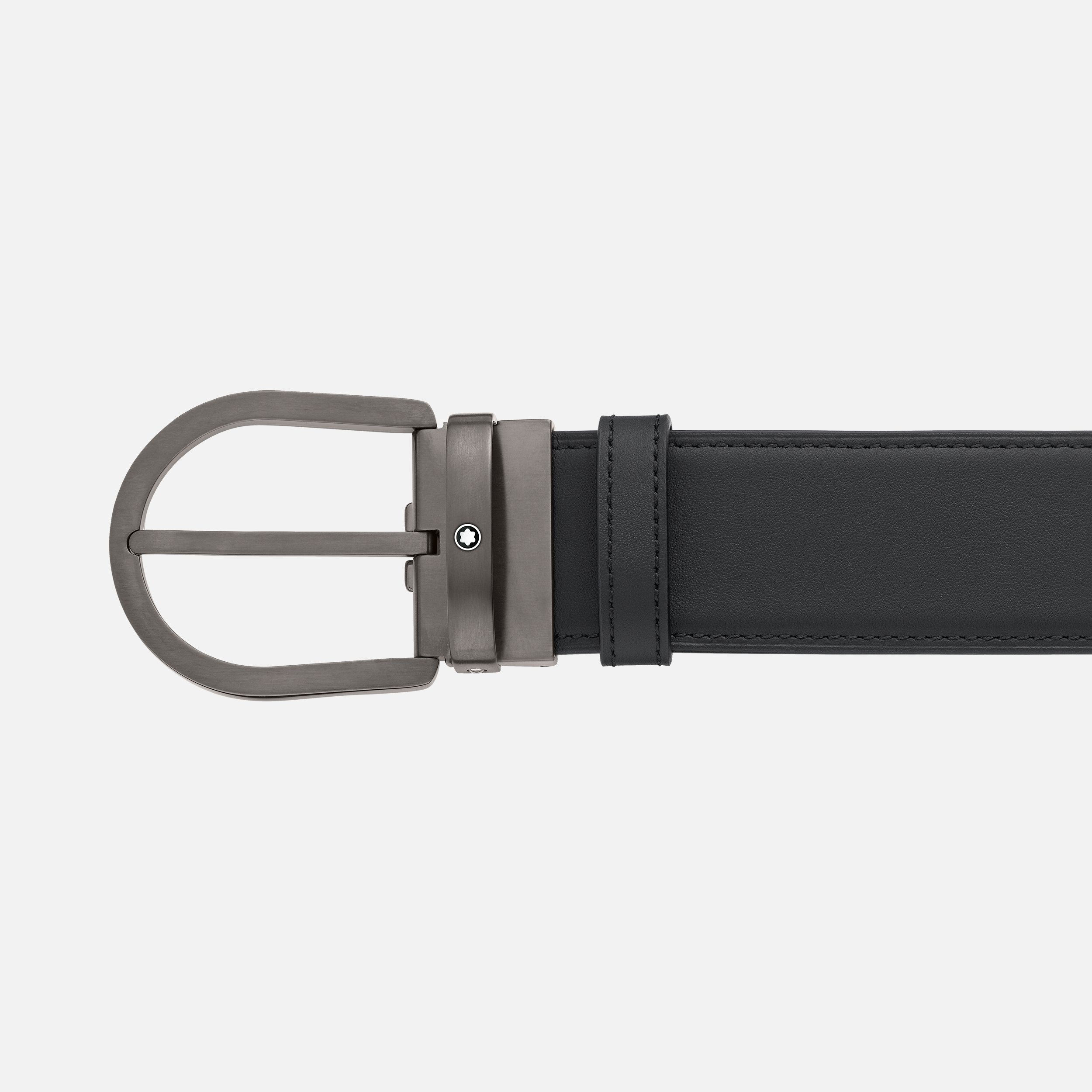 Horseshoe buckle black/brown 40 mm reversible leather belt - 2