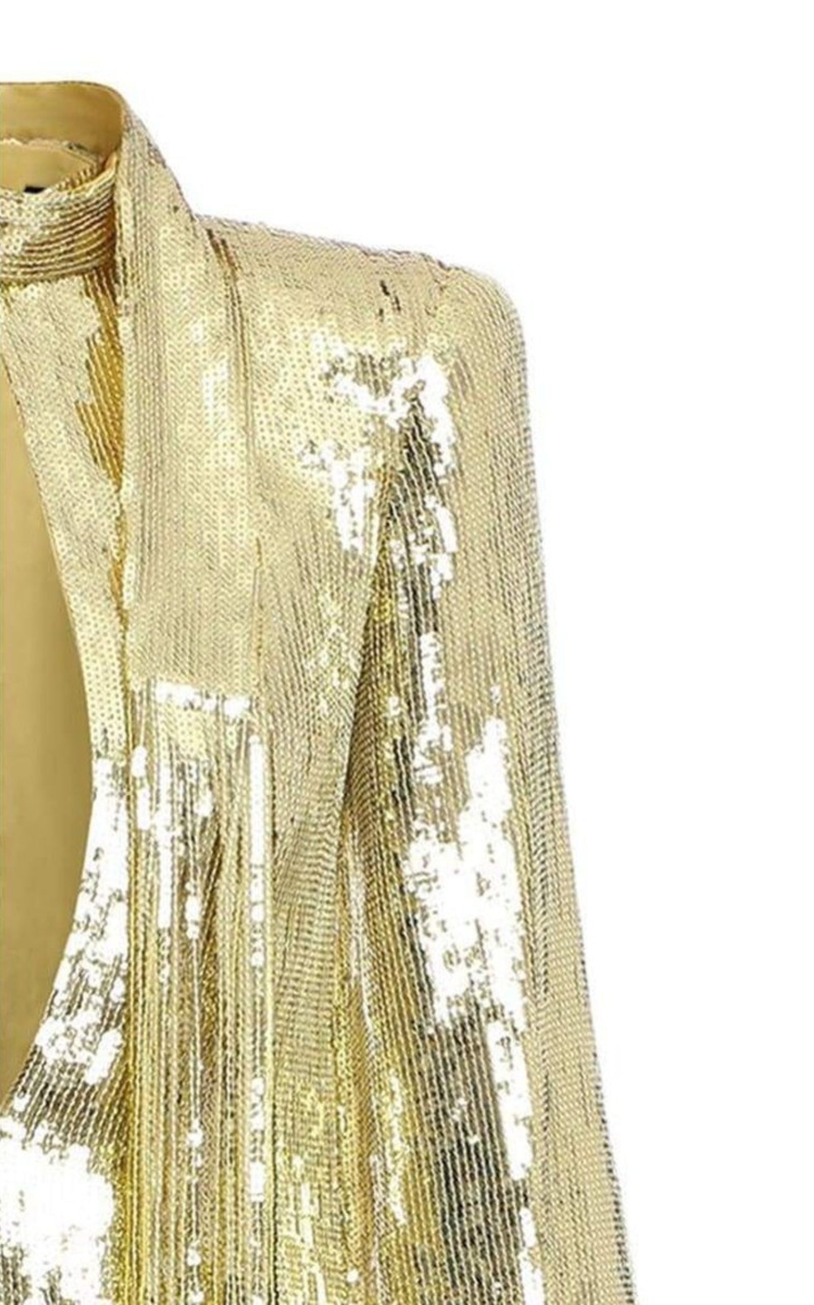 Fringed Gold Sequined Midi Dress - 5