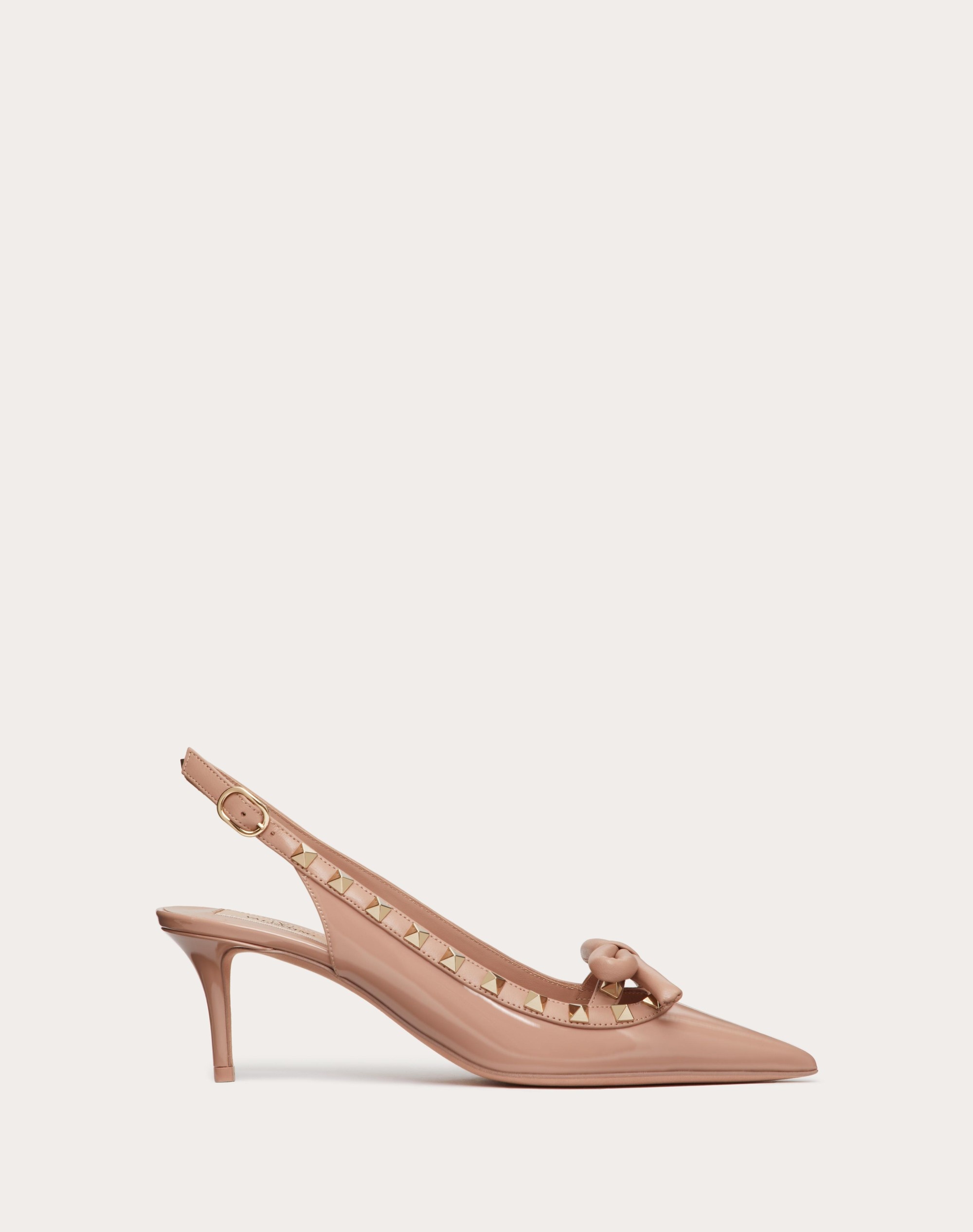 ROCKSTUD BOW SLINGBACK PATENT LEATHER PUMP 60MM - 1