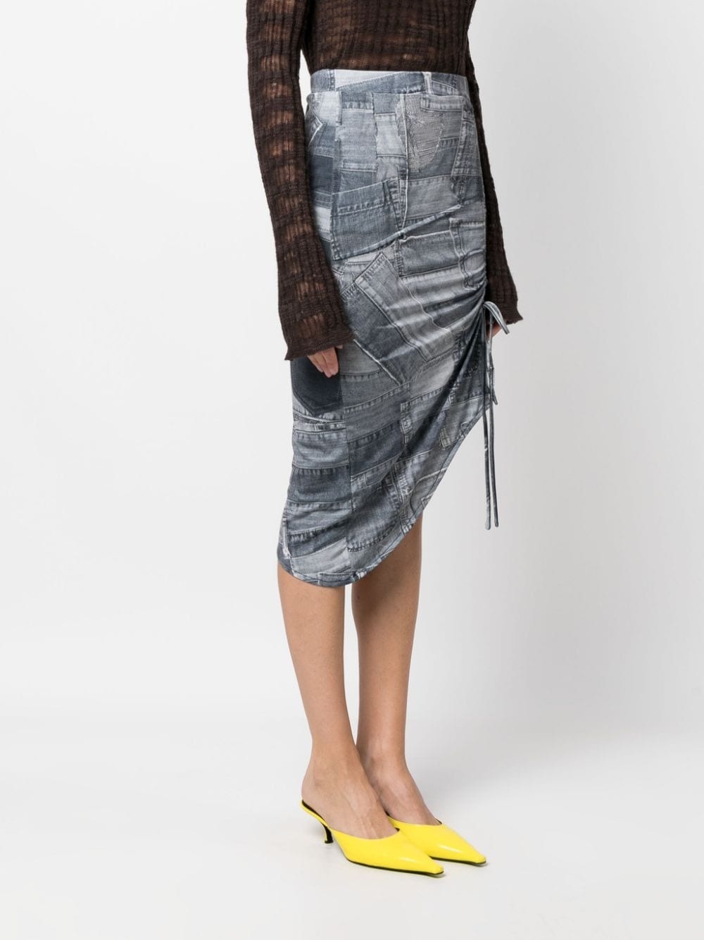 drawstring high-waist skirt - 3