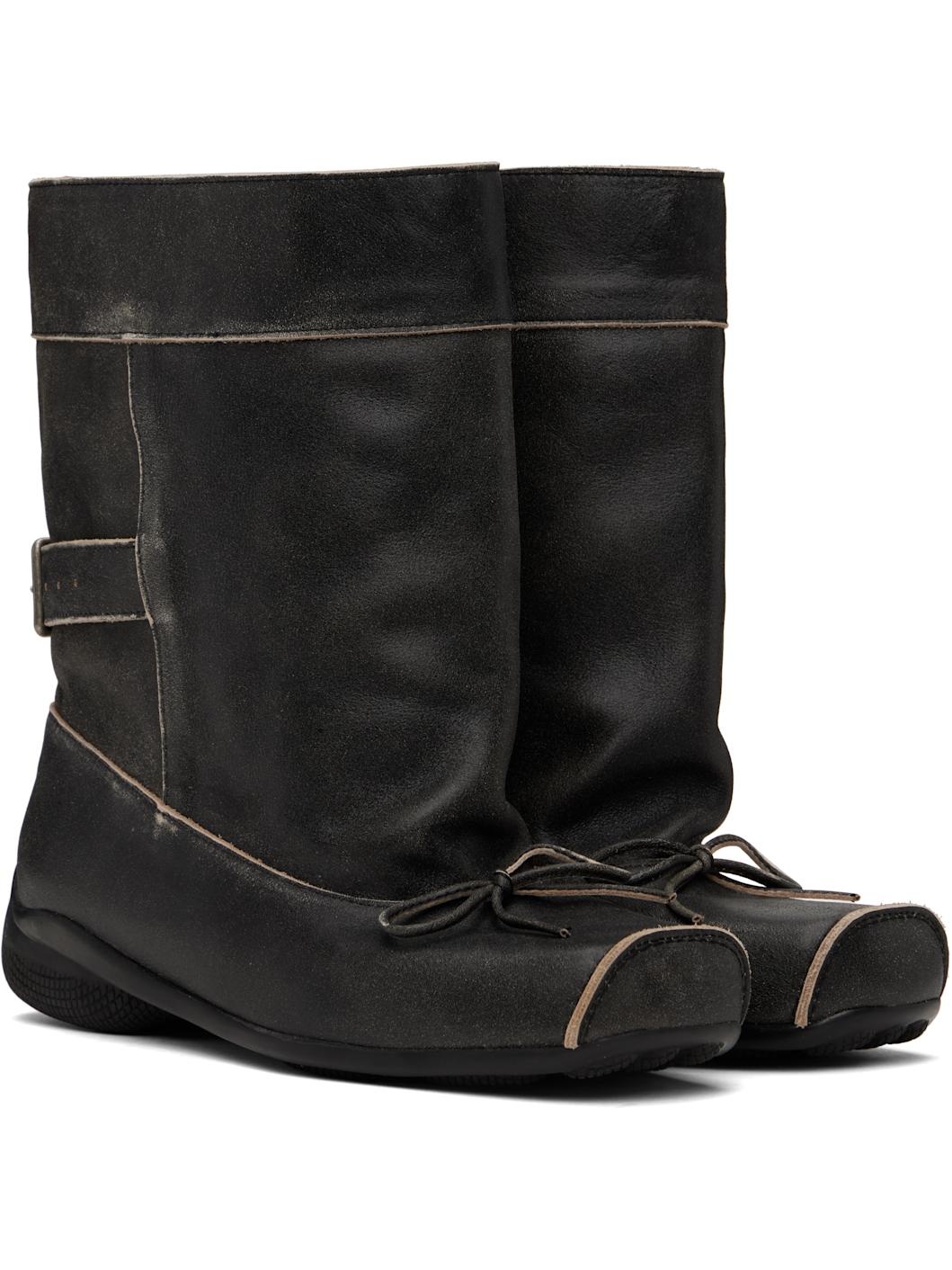 Gray Ballet Slouchy Short Boots - 4