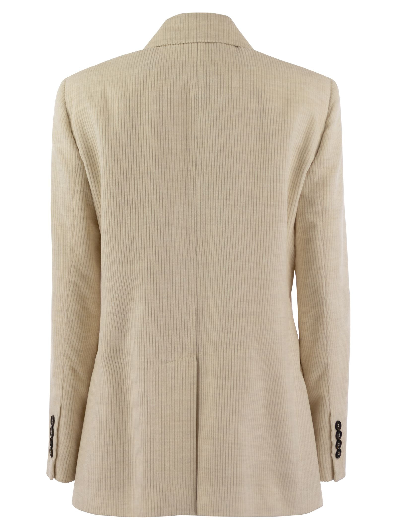 Brunello Cucinelli Women Viscose And Cotton Corduroy Jacket With Necklace - 2