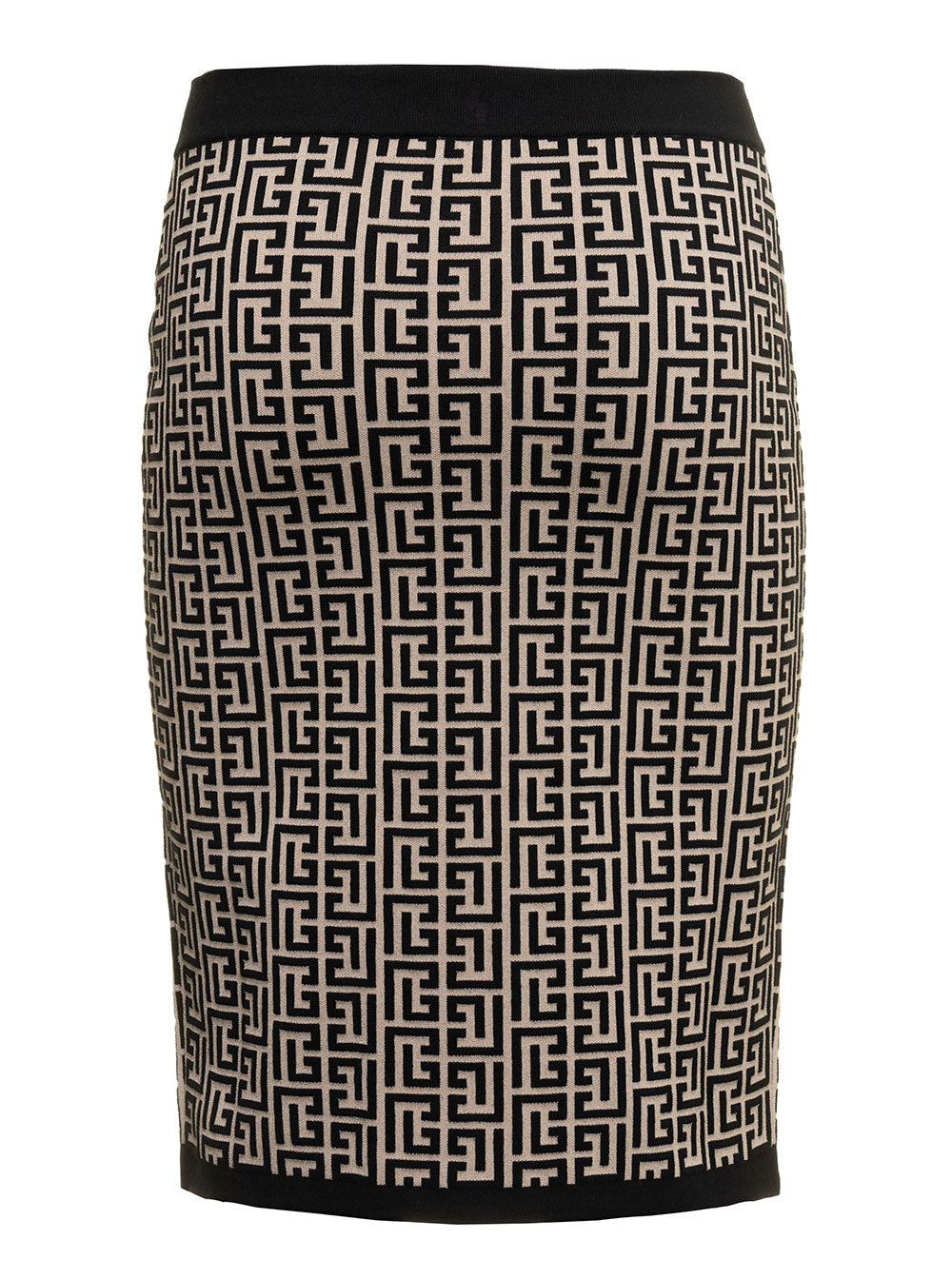 Balmain Women Balmain Woman's Monogram Wool Pencil Skirt With Zip - 2