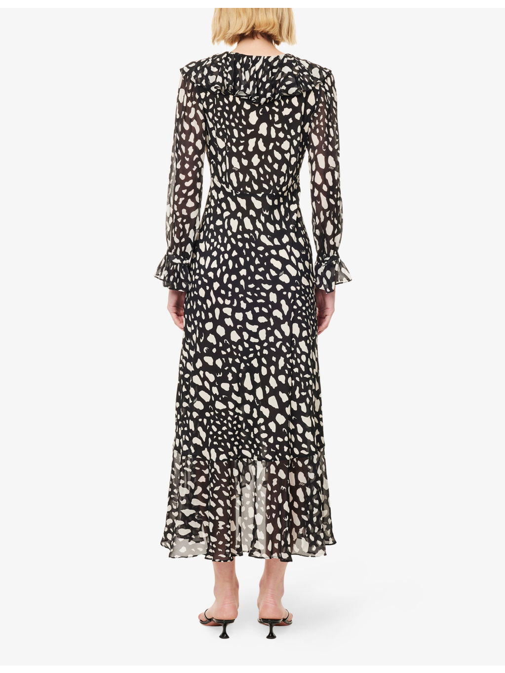 Gracye Ruffled Silk Midi Dress - 4
