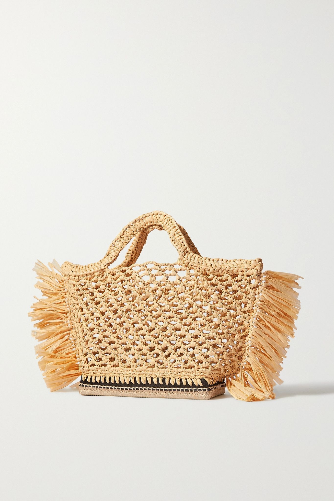 Espadrille small fringed raffia tote - 3