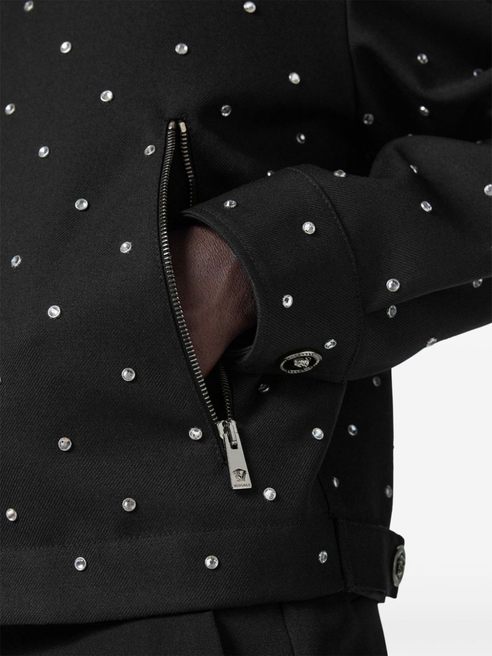 rhinestone-embellished jacket - 5