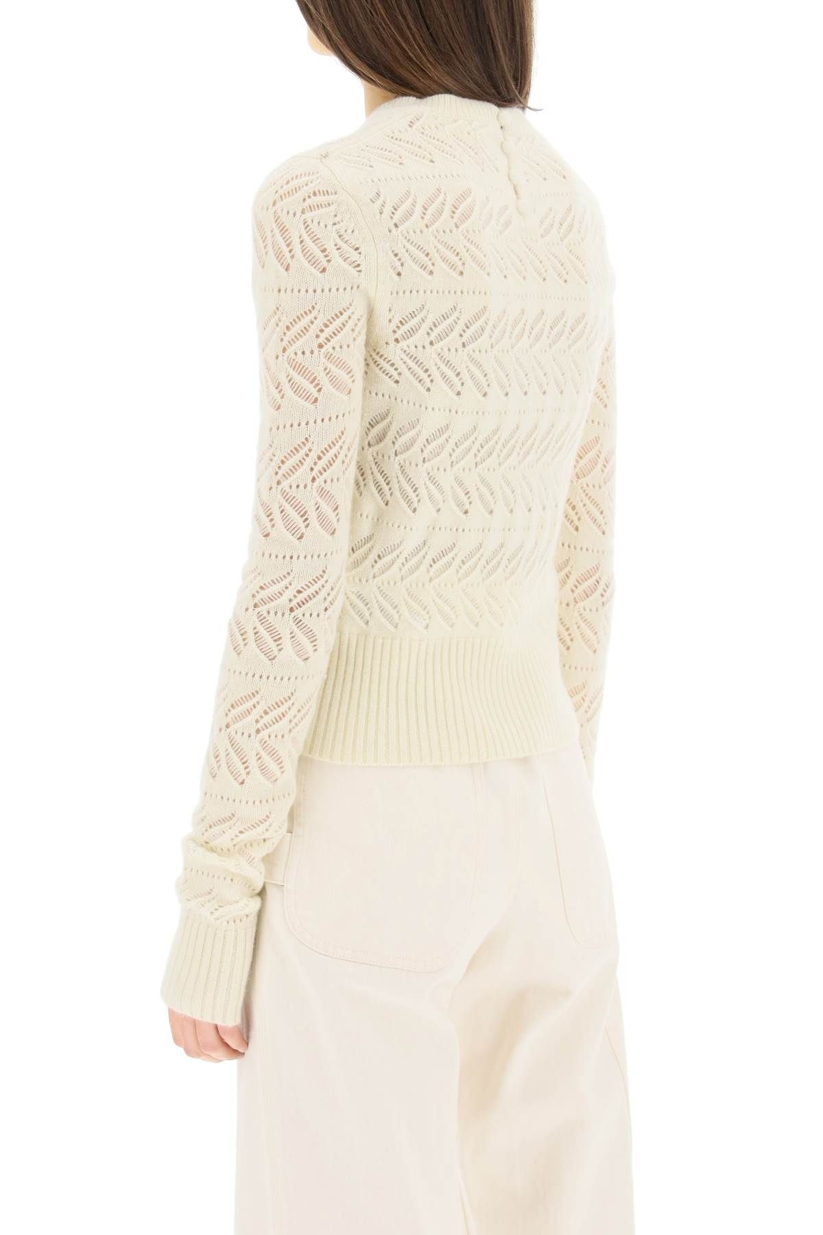 OPENWORK SWEATER IN WOOL AND CASHMERE - 4