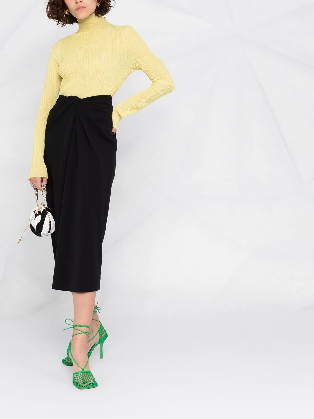twist-detail pencil skirt - 2