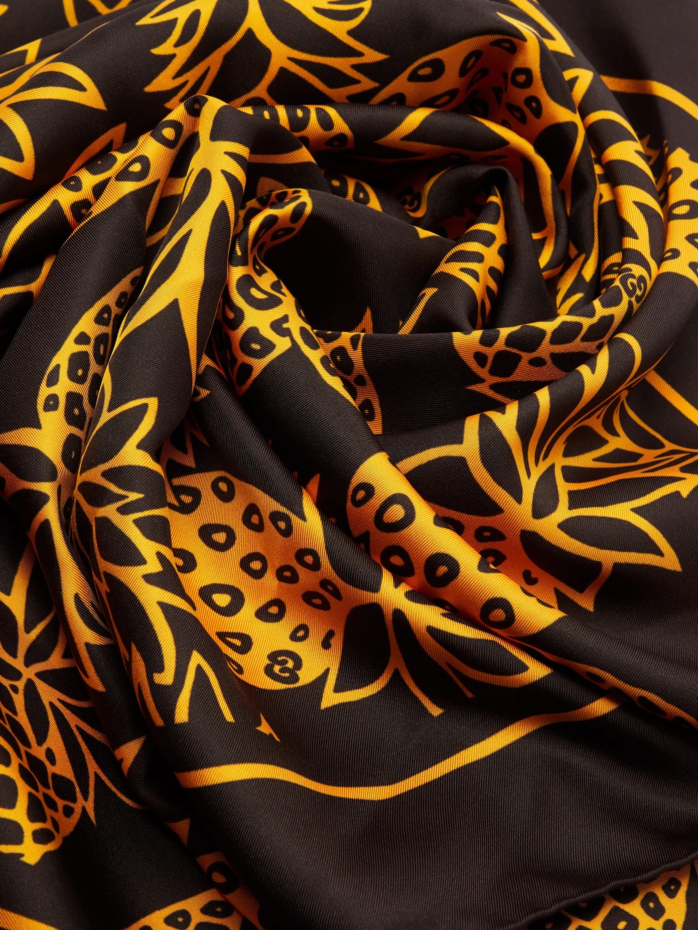 Pineapple-print silk-twill scarf - 3