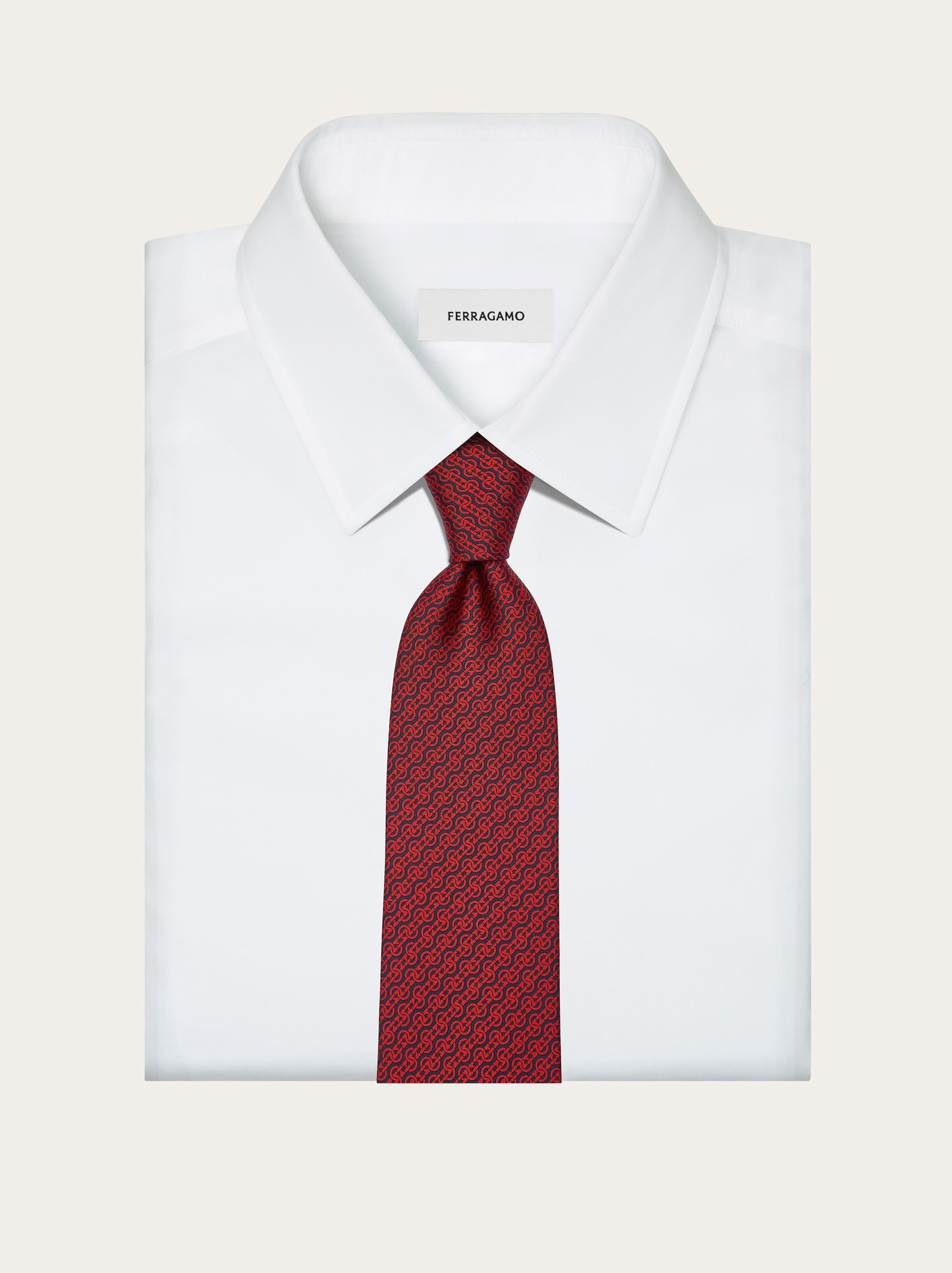 Woven print silk tie - 4